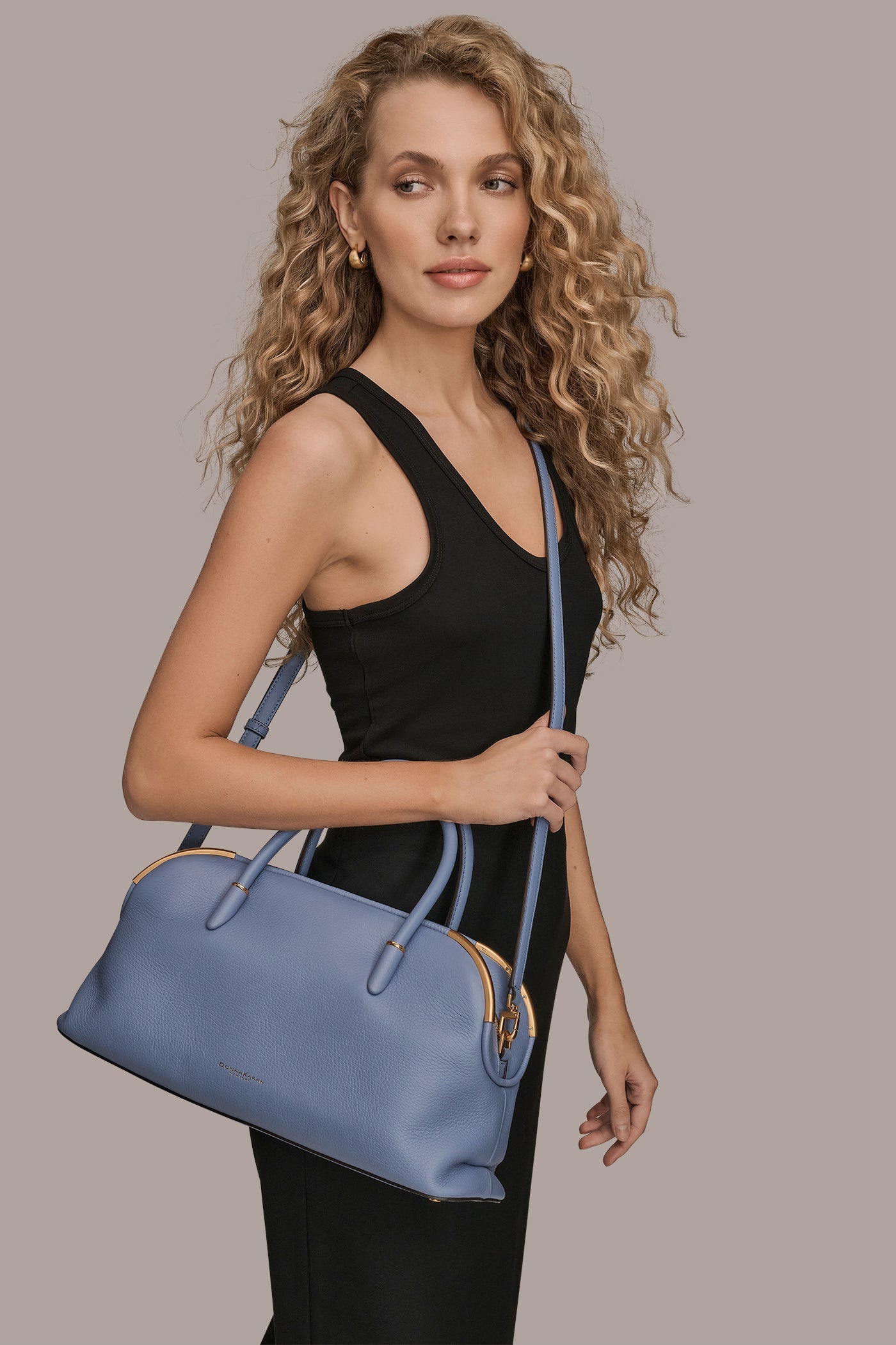 Tempest SATIN LEATHER SATCHEL Donna Karan