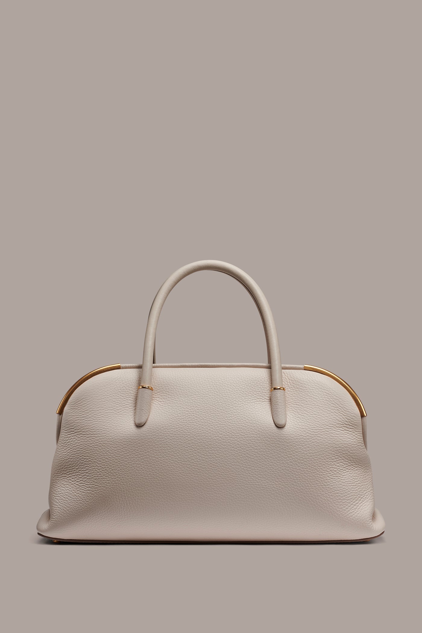 Sand SATIN LEATHER SATCHEL Donna Karan