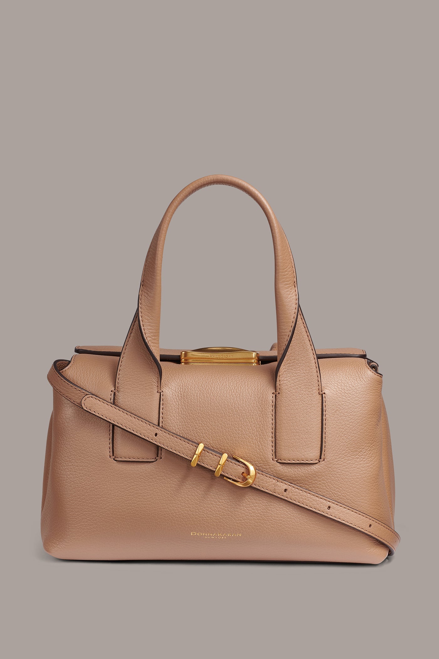 TOASTED ALMOND AMAGANSETT LEATHER SATCHEL BAG Donna Karan