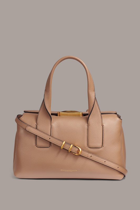 TOASTED ALMOND AMAGANSETT LEATHER SATCHEL BAG Donna Karan