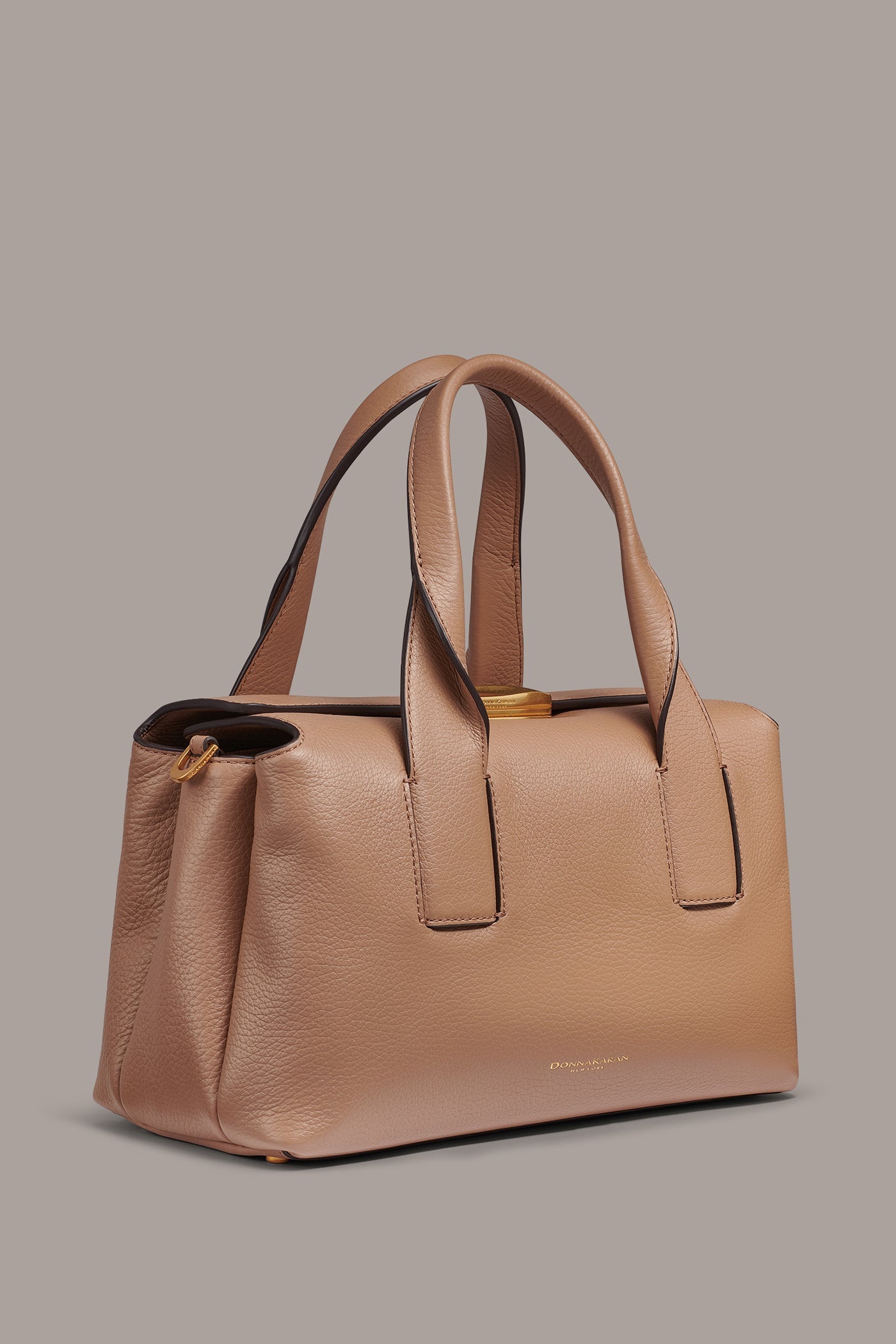 TOASTED ALMOND AMAGANSETT LEATHER SATCHEL BAG Donna Karan