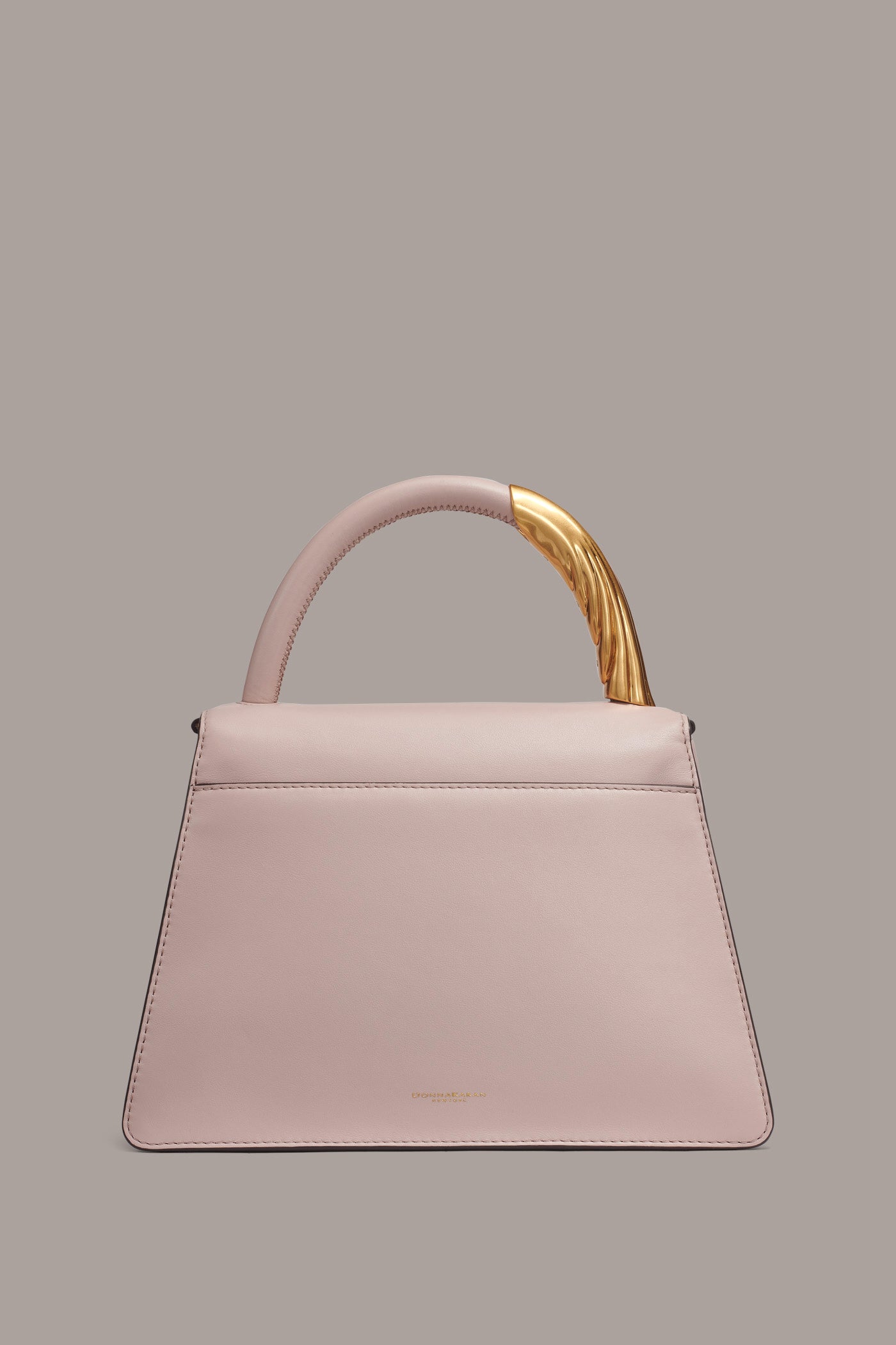 SHADOW PINK TULLE GOLD-TRIMMED SATCHEL BAG Donna Karan