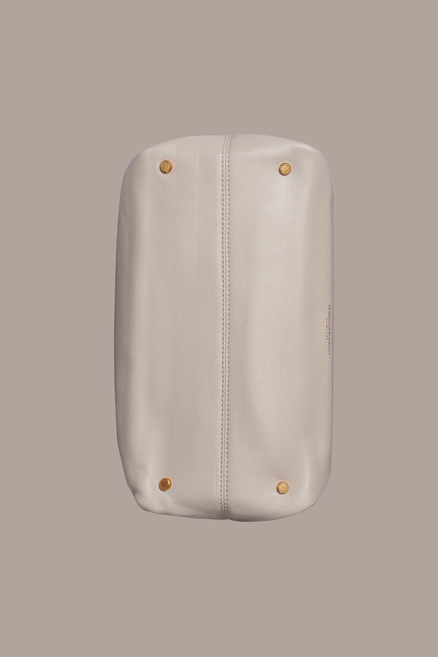 Sand POPLIN LEATHER SATCHEL BAG Donna Karan