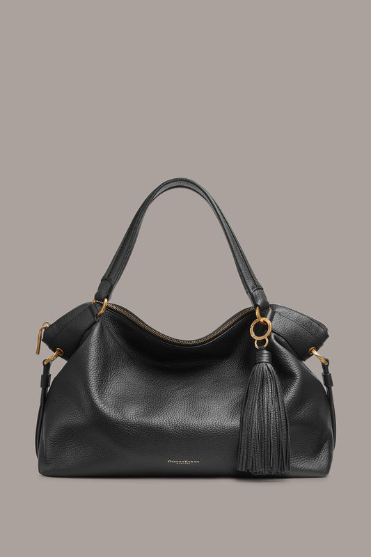 Black GLENWOOD SATCHEL BAG Donna Karan