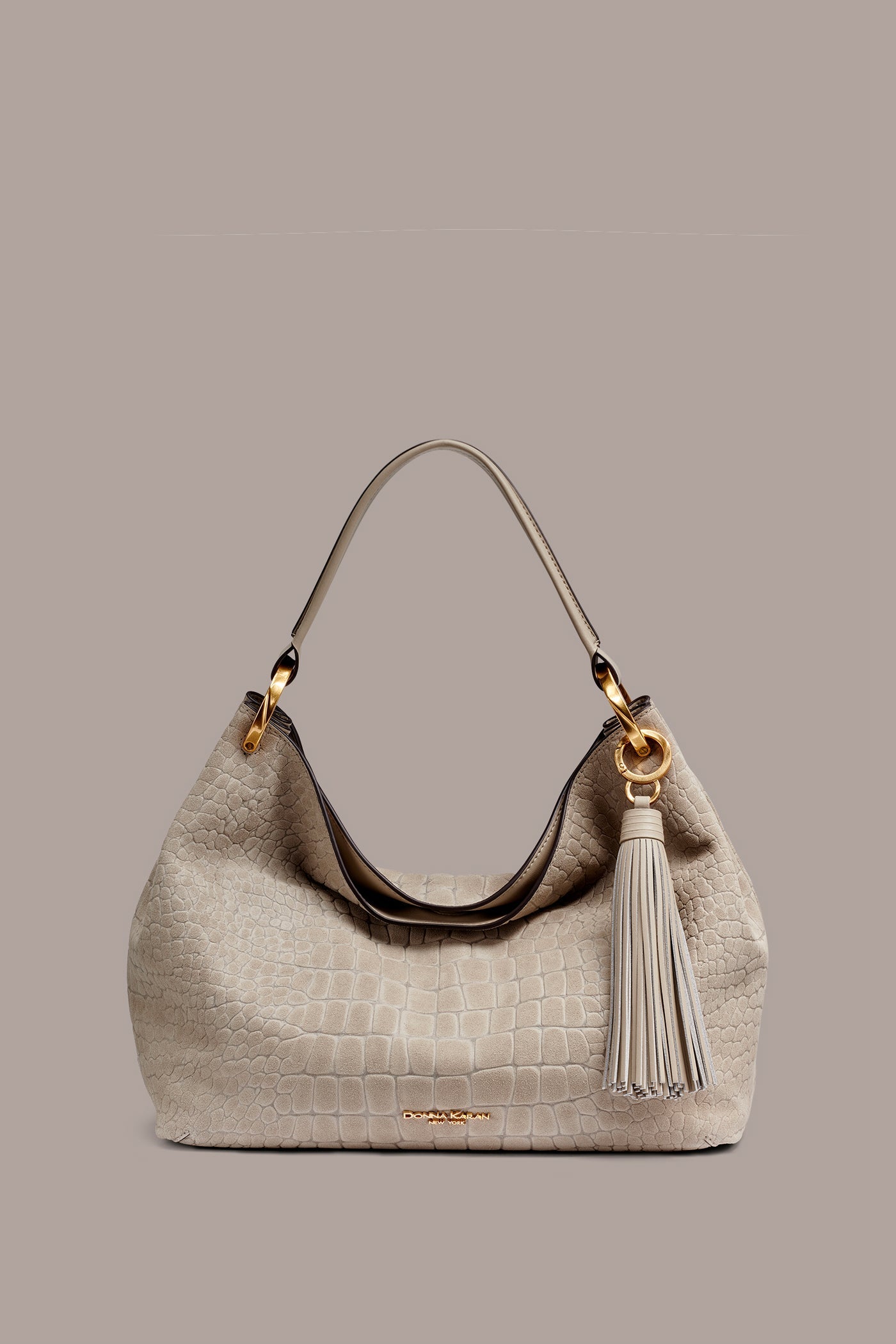 Moth GLENWOOD CROC-EFFECT SUEDE SHOULDER BAG Donna Karan