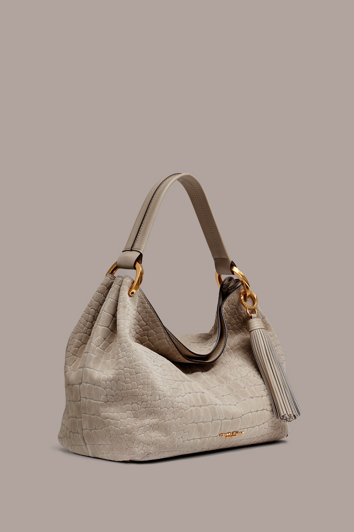 Moth GLENWOOD CROC-EFFECT SUEDE SHOULDER BAG Donna Karan
