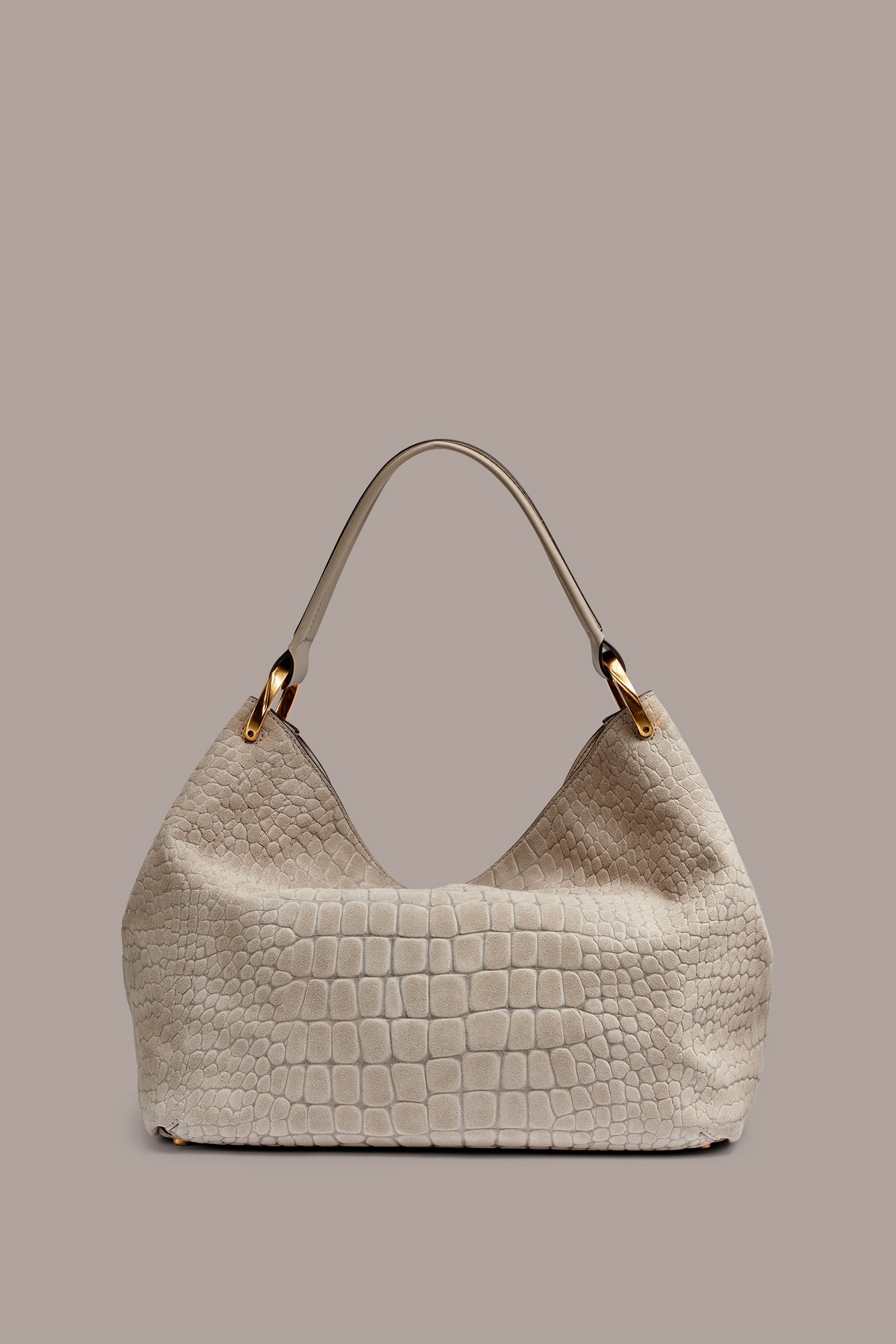 Moth GLENWOOD CROC-EFFECT SUEDE SHOULDER BAG Donna Karan