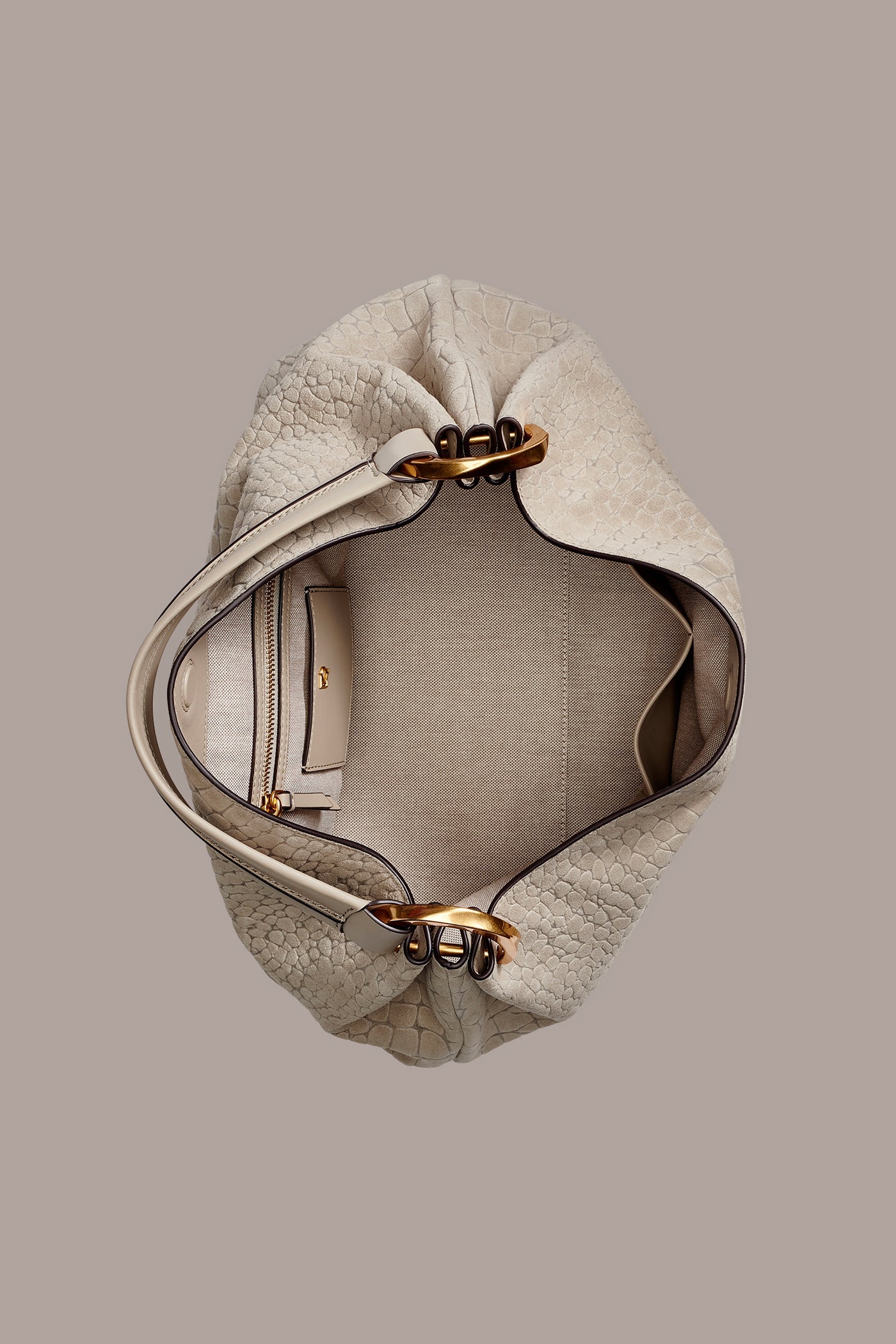 Moth GLENWOOD CROC-EFFECT SUEDE SHOULDER BAG Donna Karan