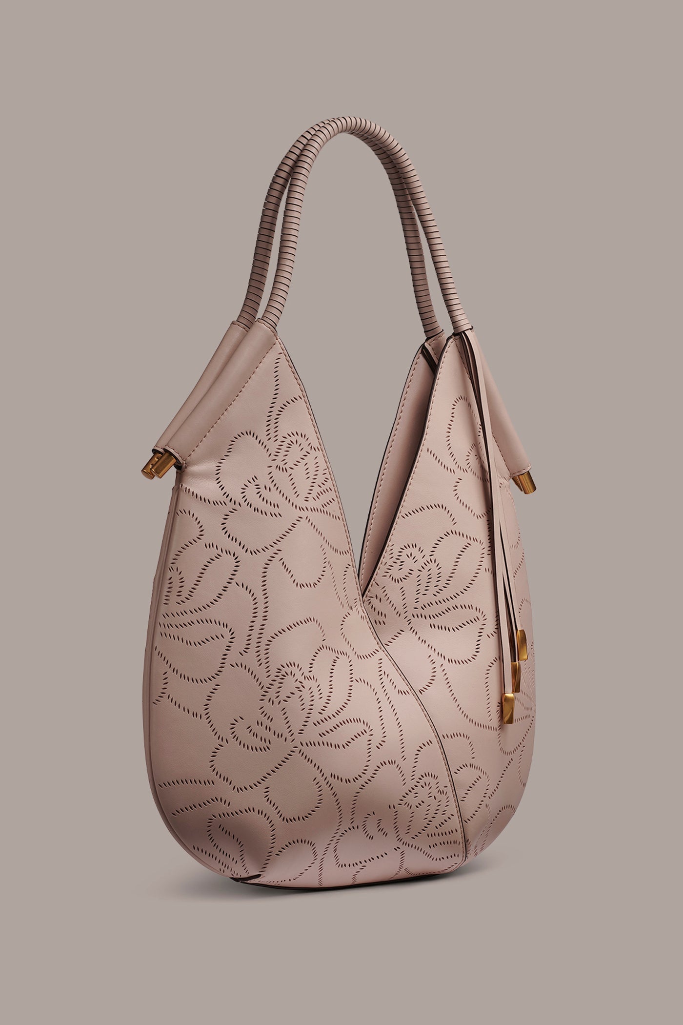 Snow Petal BALDWIN FLORAL LEATHER MINI SHOULDER BAG Donna Karan