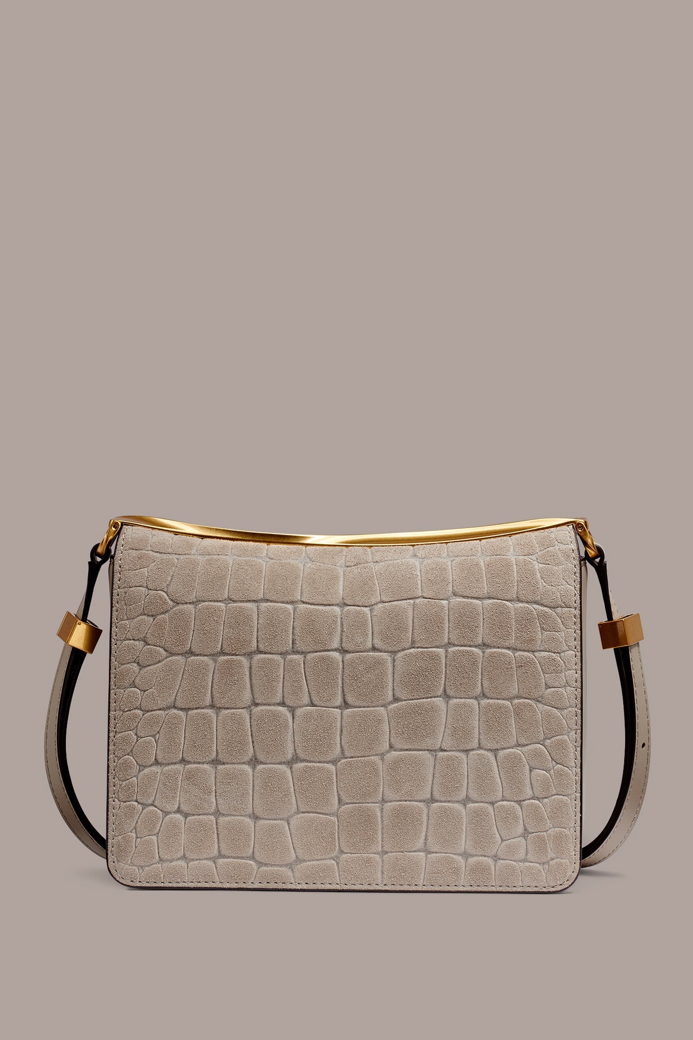Moth JERICHO CROC-EFFECT SUEDE SHOULDER BAG Donna Karan