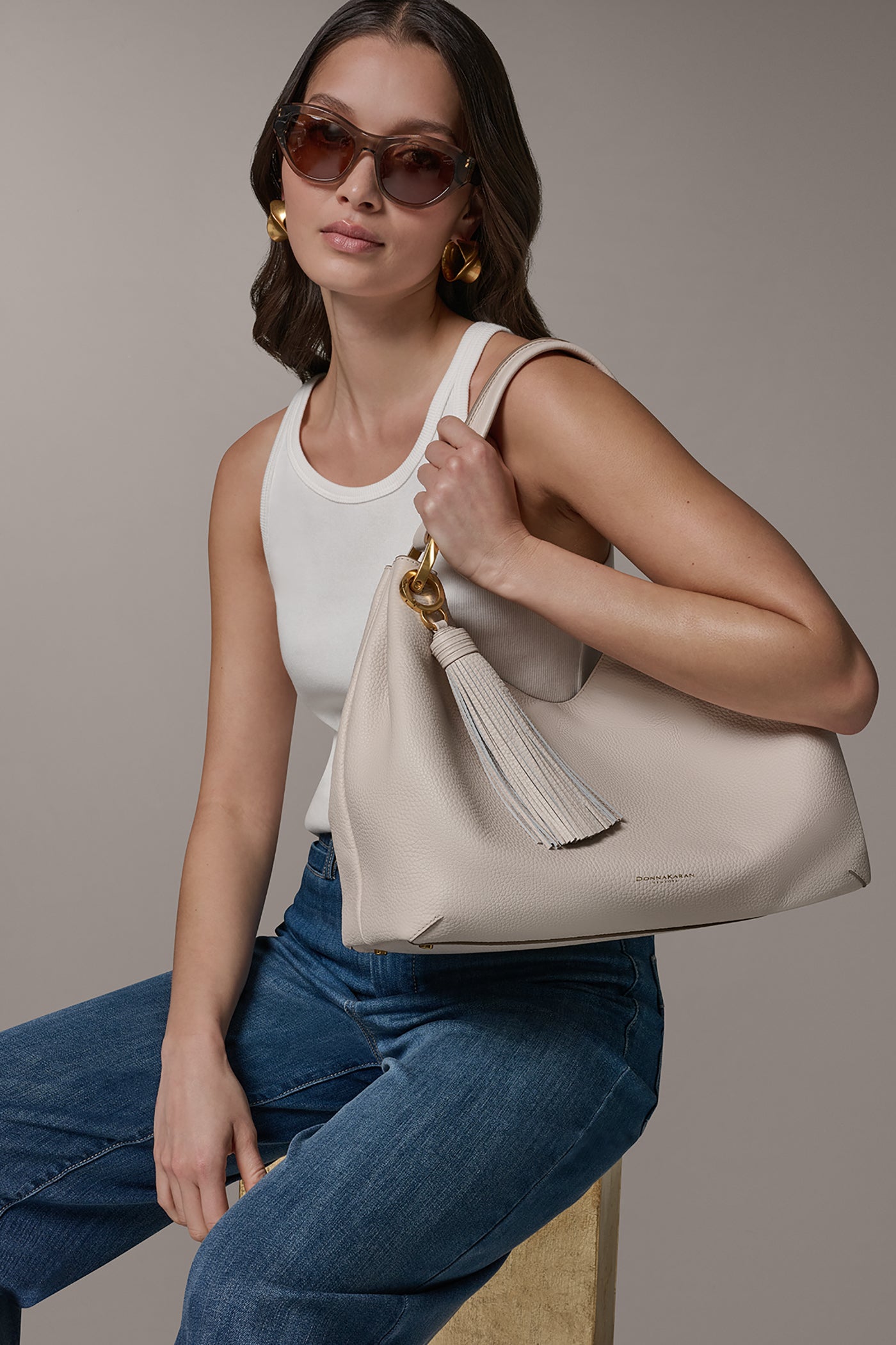 Sand GLENWOOD SHOULDER BAG Donna Karan