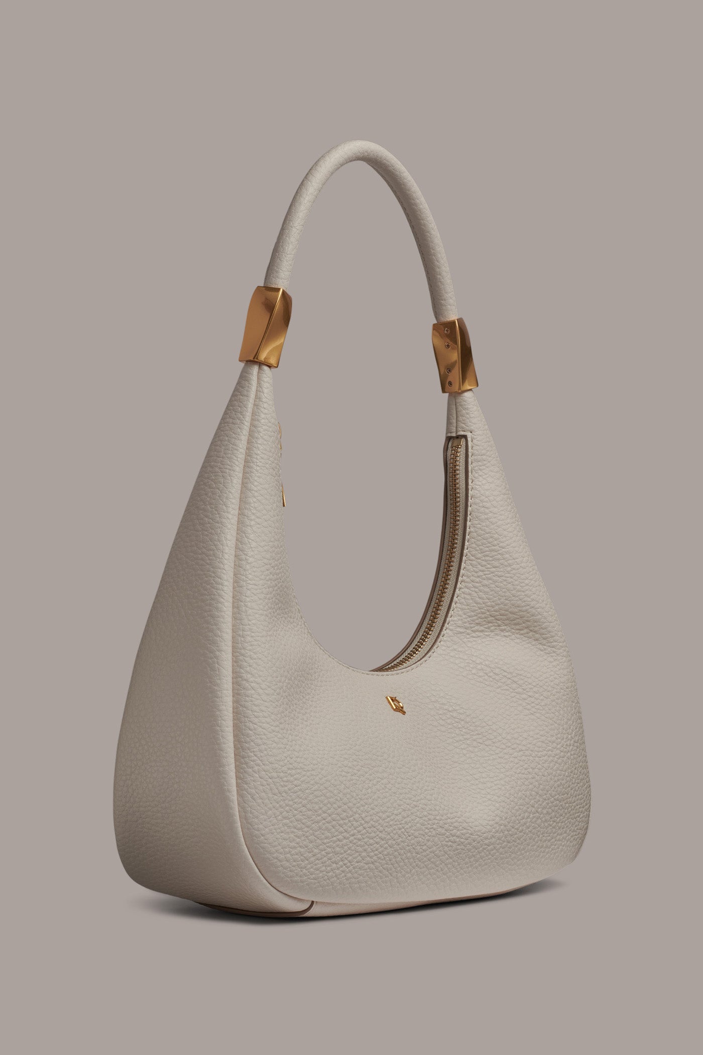 Sand QUOGUE LEATHER SHOULDER BAG Donna Karan