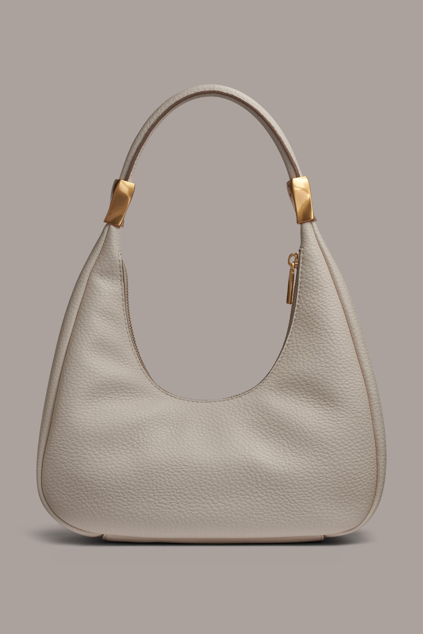 Sand QUOGUE LEATHER SHOULDER BAG Donna Karan