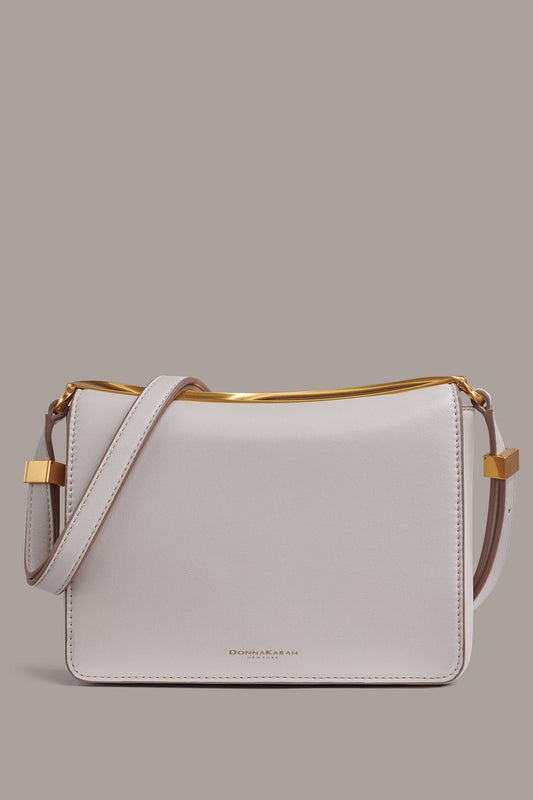 SAND JERICHO LEATHER SHOULDER BAG Donna Karan