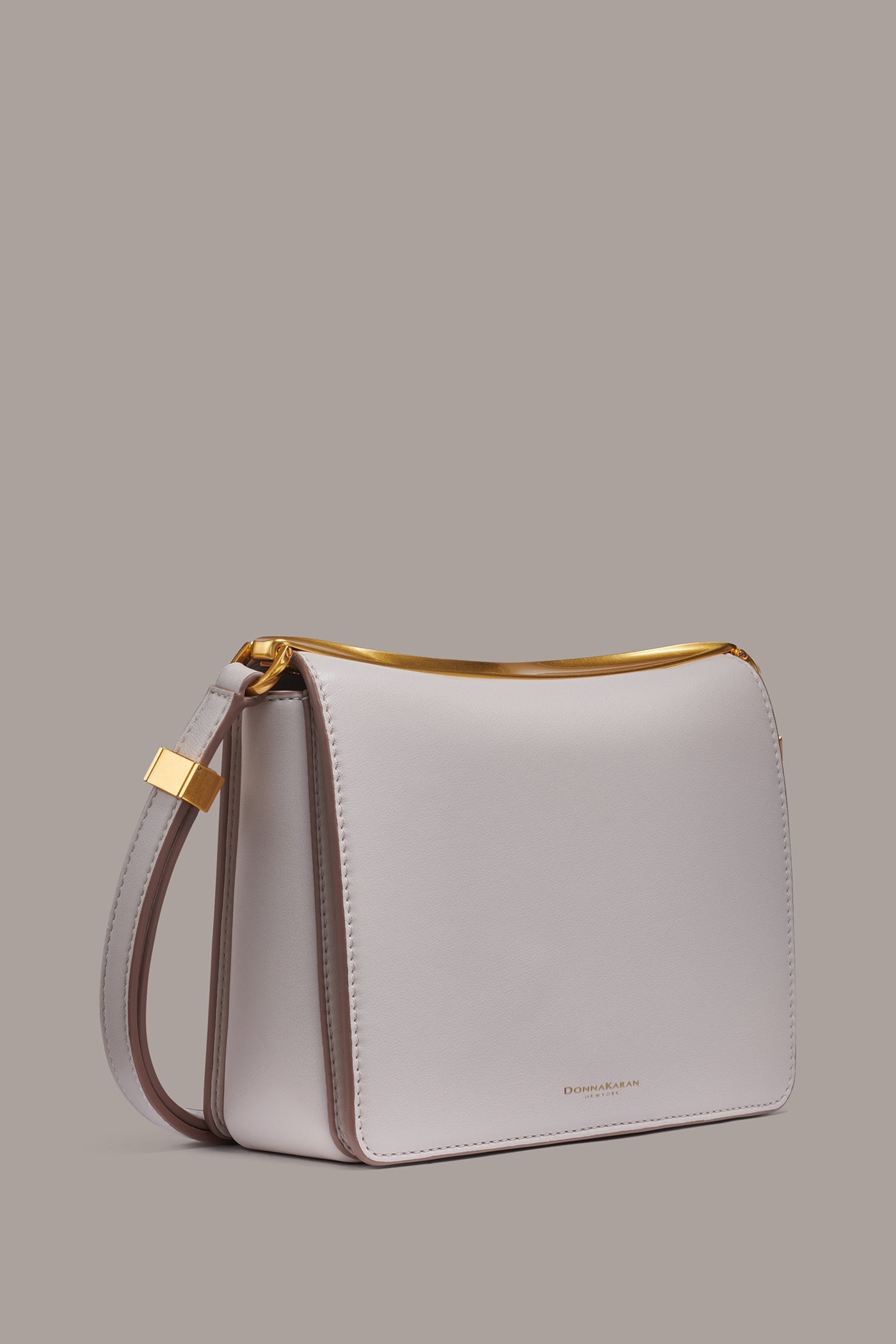 SAND JERICHO LEATHER SHOULDER BAG Donna Karan