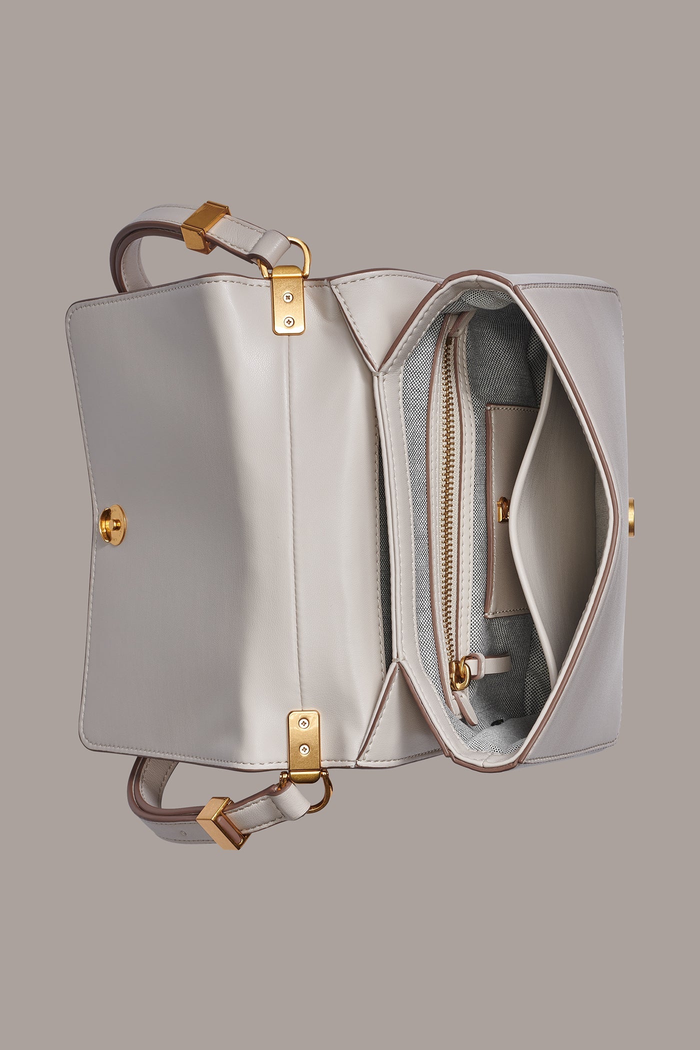 SAND JERICHO LEATHER SHOULDER BAG Donna Karan