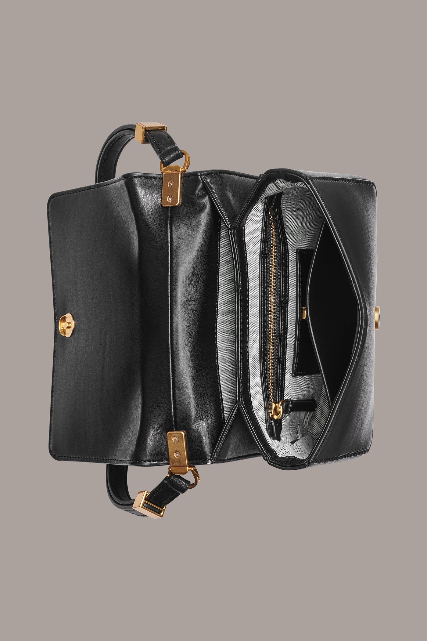 Black JERICHO LEATHER SHOULDER BAG Donna Karan