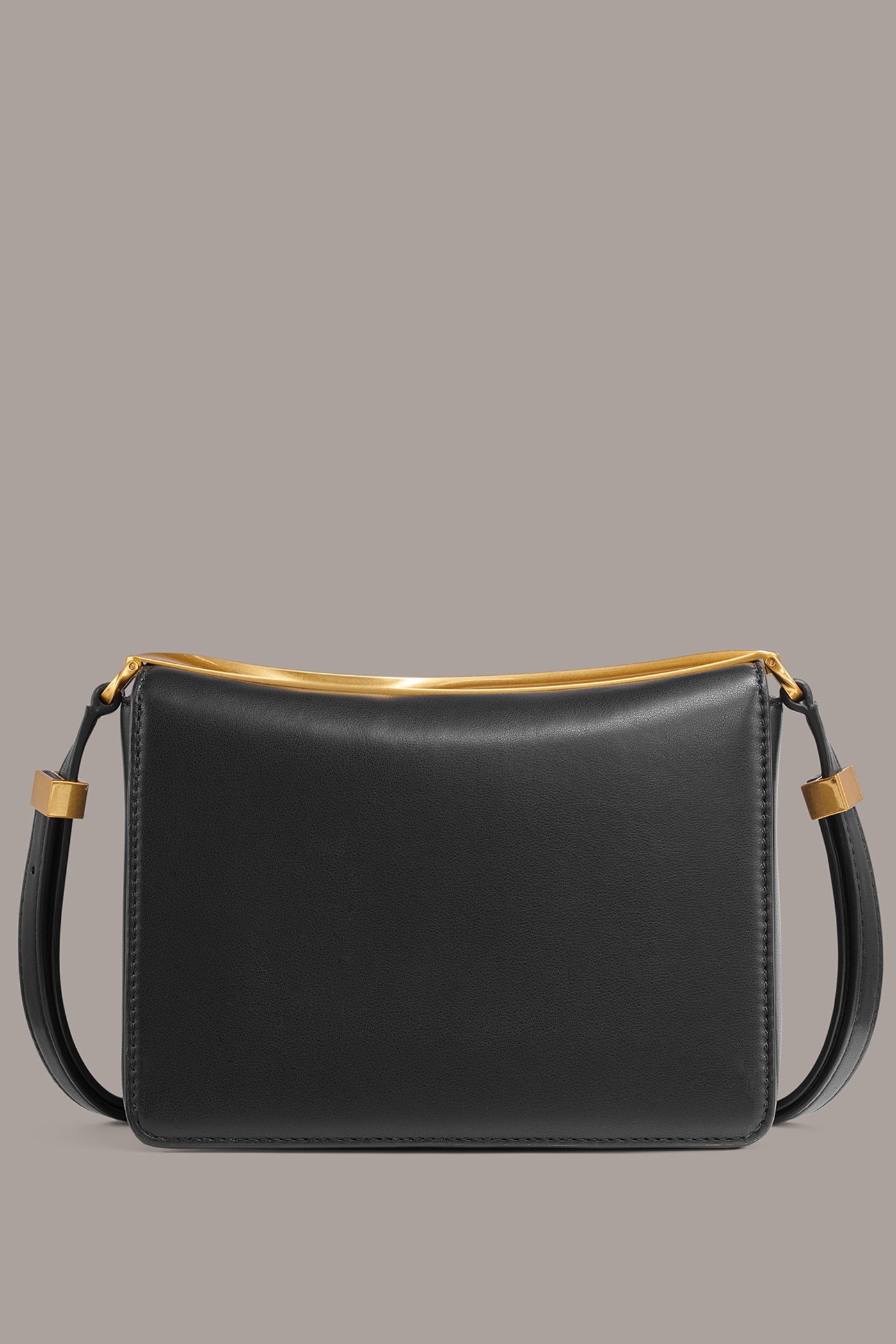 Black JERICHO LEATHER SHOULDER BAG Donna Karan