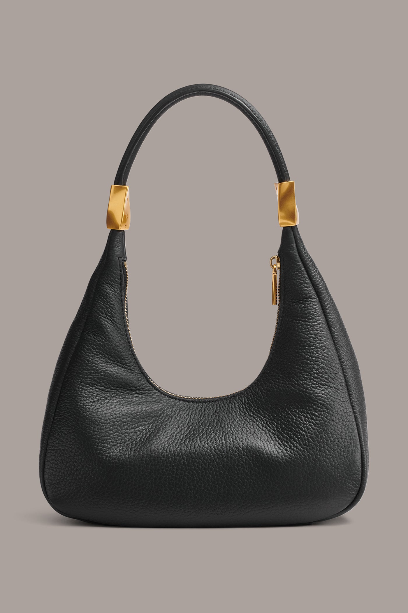 Black QUOGUE LEATHER SHOULDER BAG Donna Karan