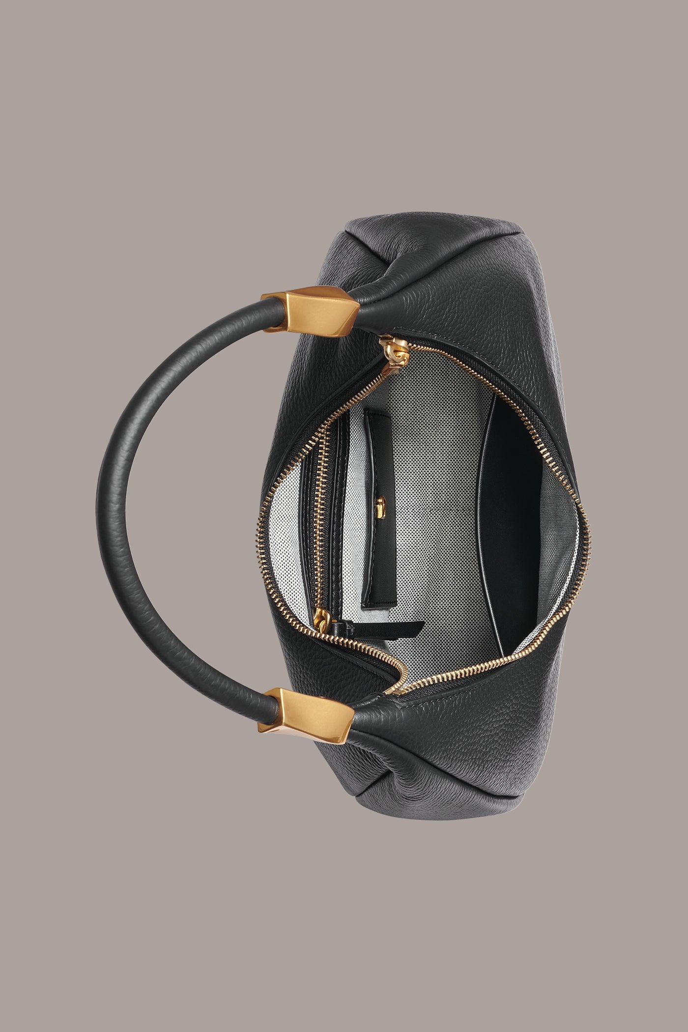 Black QUOGUE LEATHER SHOULDER BAG Donna Karan