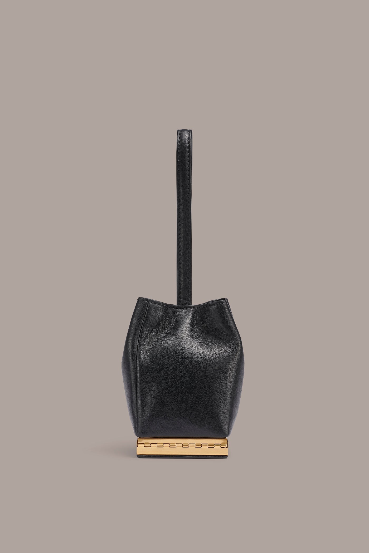 Black / Gold SISAL LEATHER CLUTCH Donna Karan