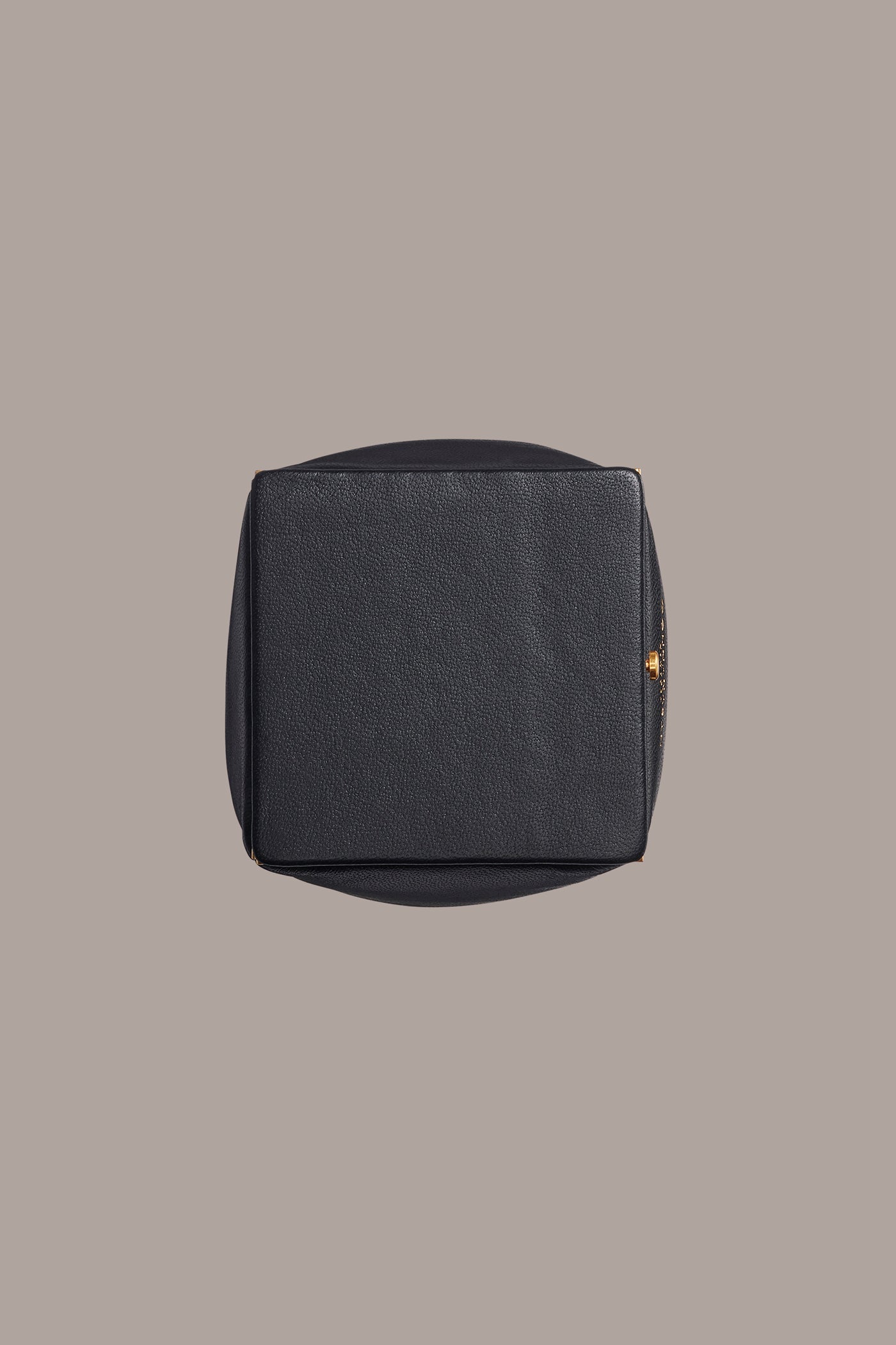 Black / Gold SISAL LEATHER CLUTCH Donna Karan