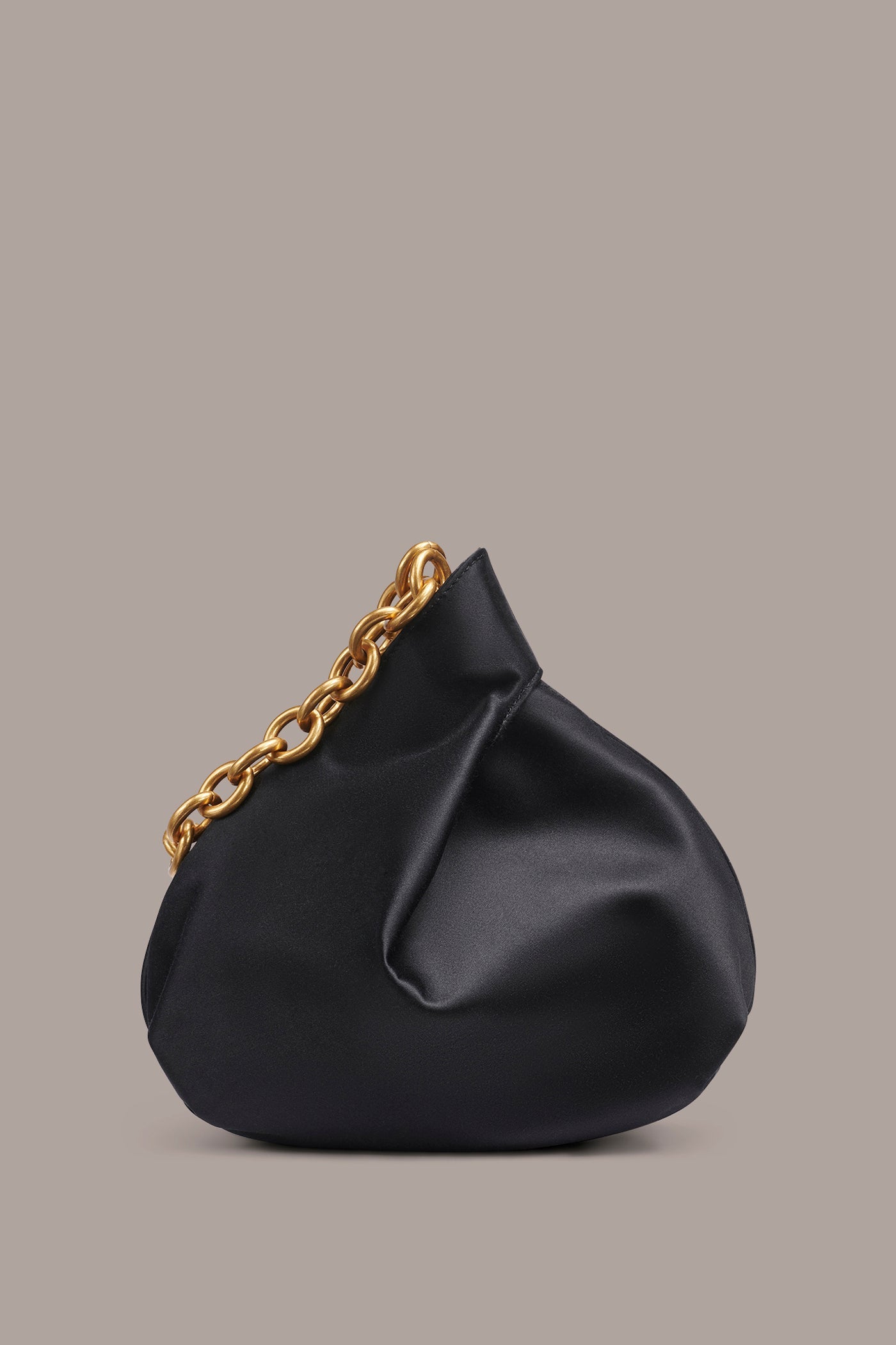 Black / Gold LAWRENCE SATIN WRISTLET Donna Karan