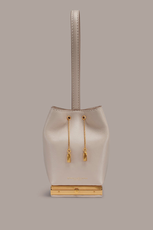 Sand SISAL LEATHER CLUTCH Donna Karan