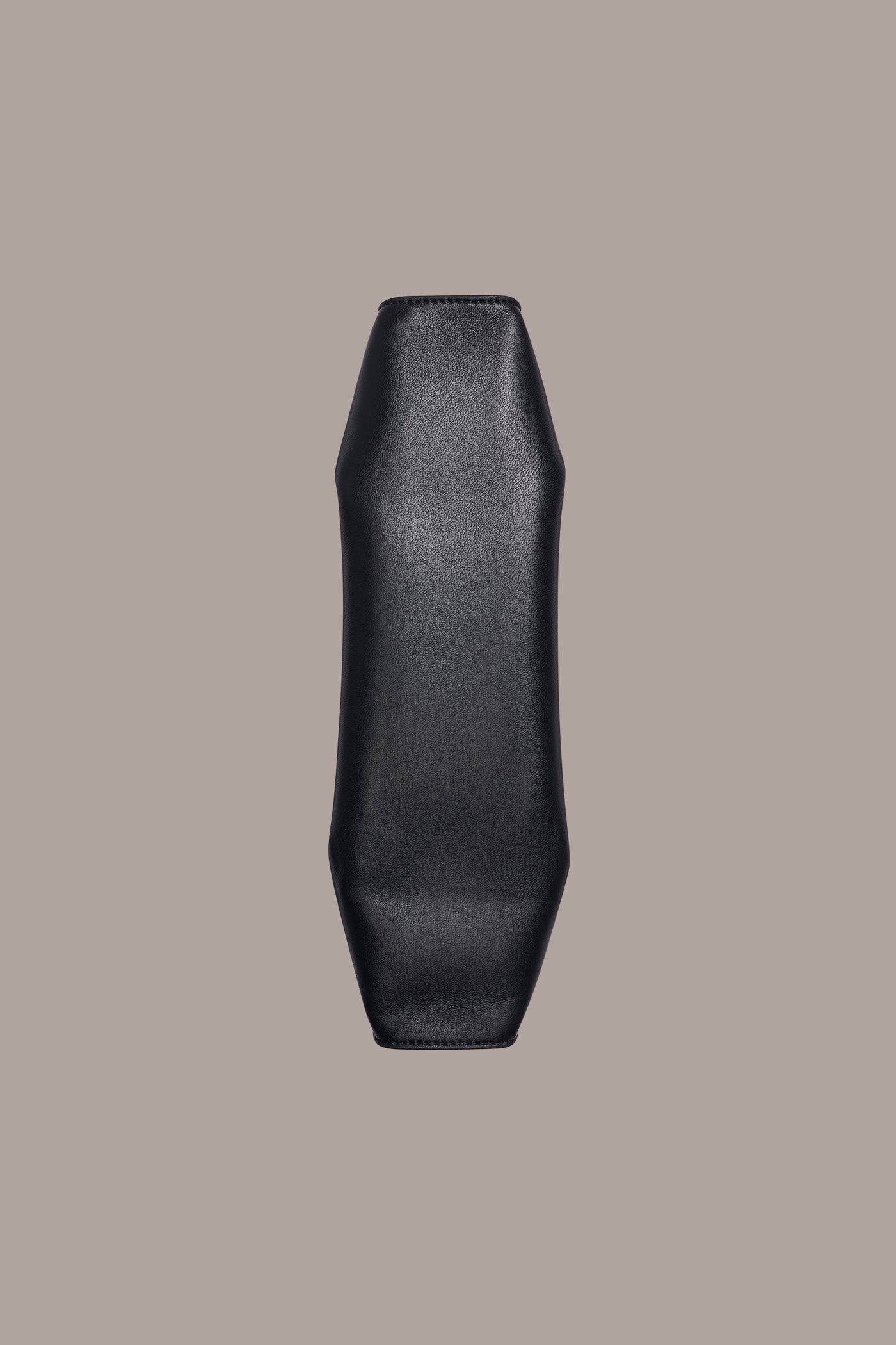 Black / Gold CASHMERE LEATHER CLUTCH Donna Karan