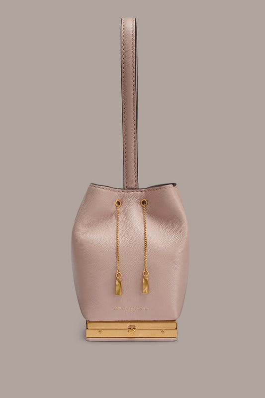 Snow Petal SISAL LEATHER CLUTCH Donna Karan