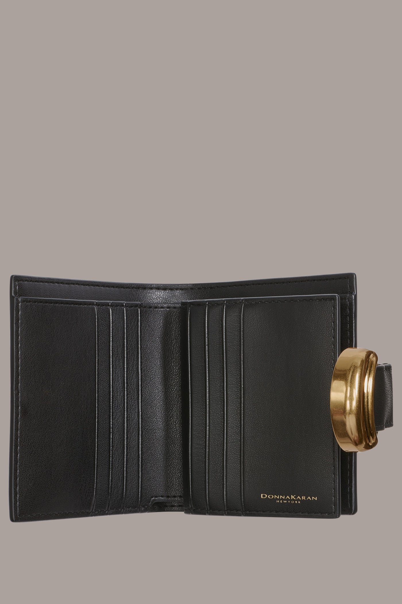 Black VALLEY STREAM SMALL WALLET Donna Karan