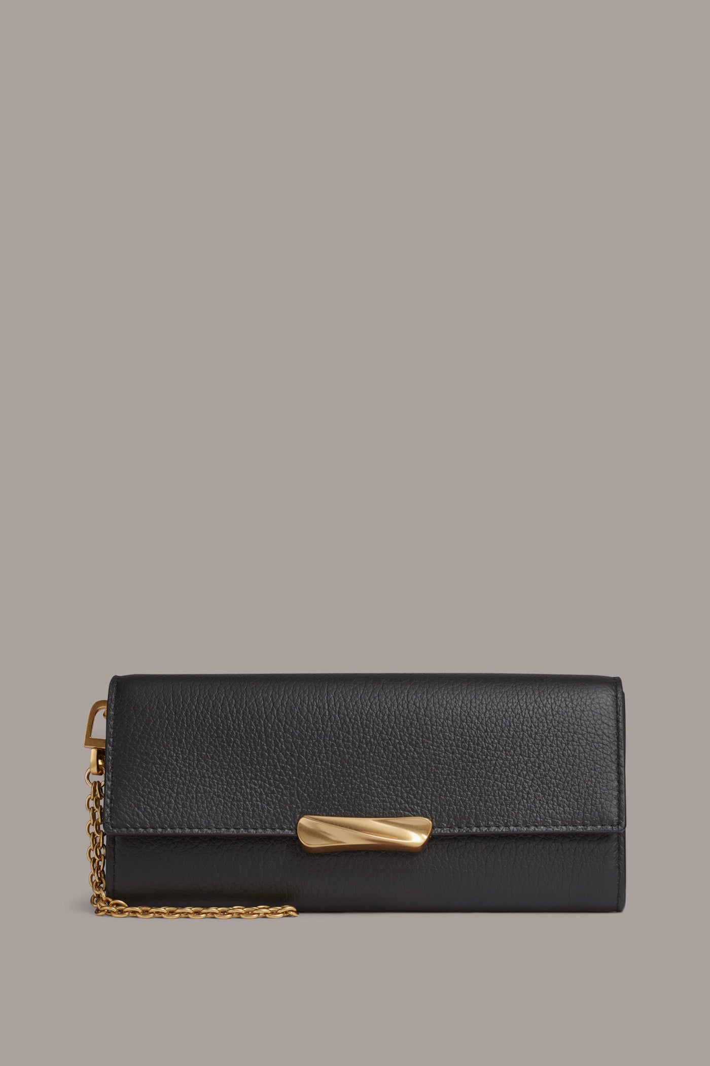 Black AMAGANSETT FLAP WALLET Donna Karan