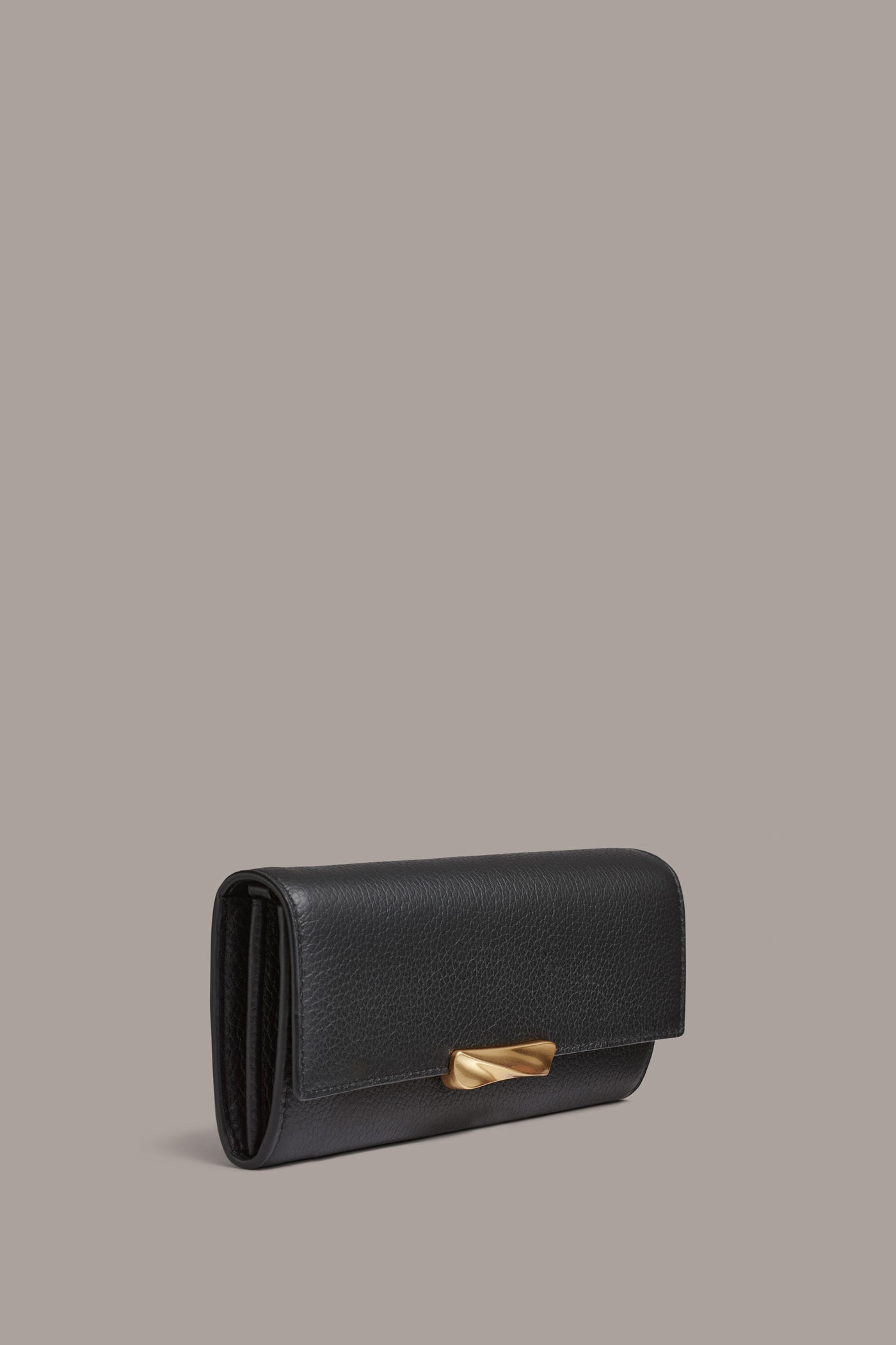 Black AMAGANSETT FLAP WALLET Donna Karan