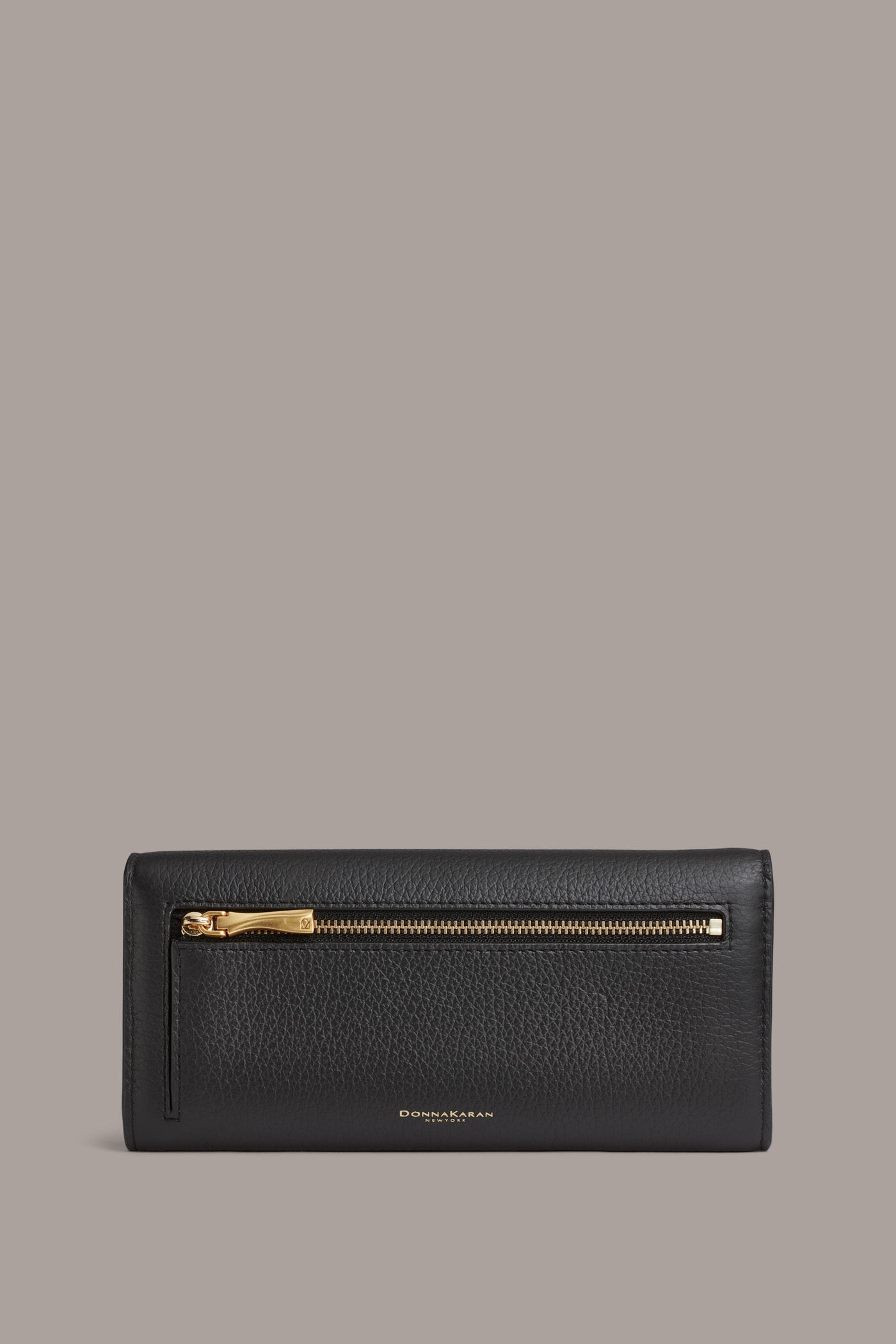 Black AMAGANSETT FLAP WALLET Donna Karan