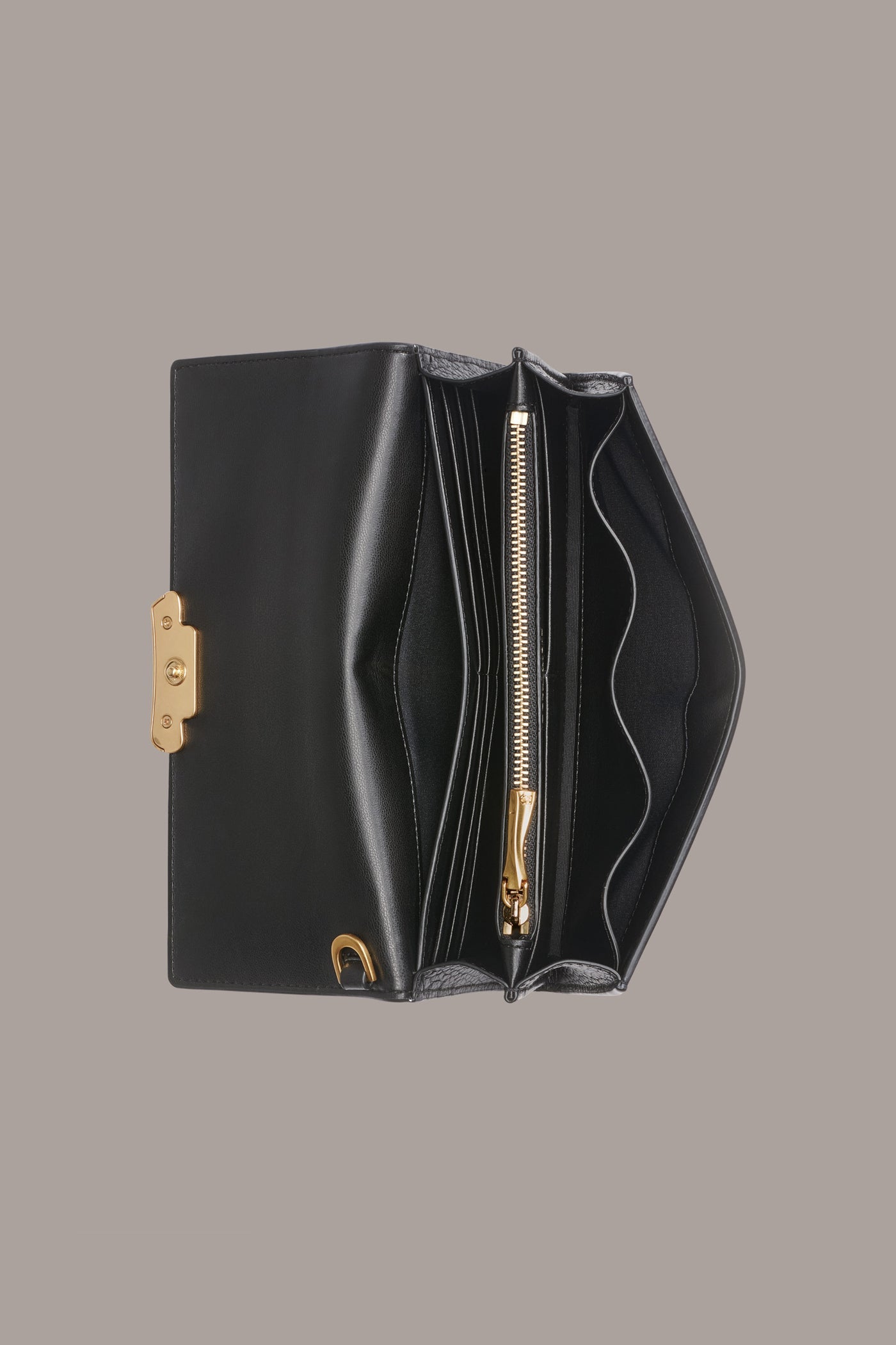 Black AMAGANSETT FLAP WALLET Donna Karan