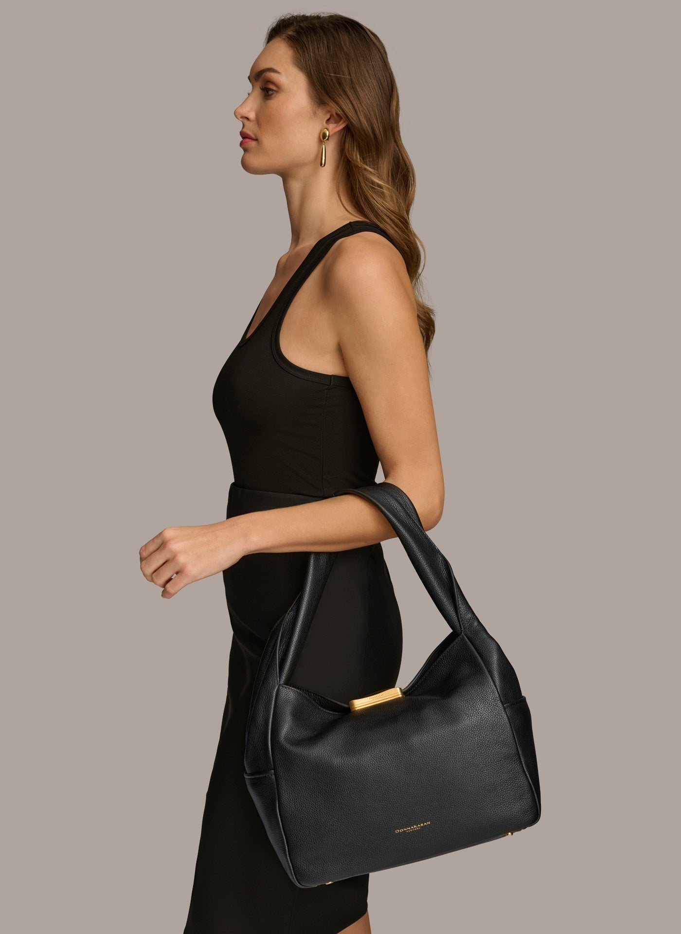 Sand AMAGANSETT SHOULDER BAG Donna Karan