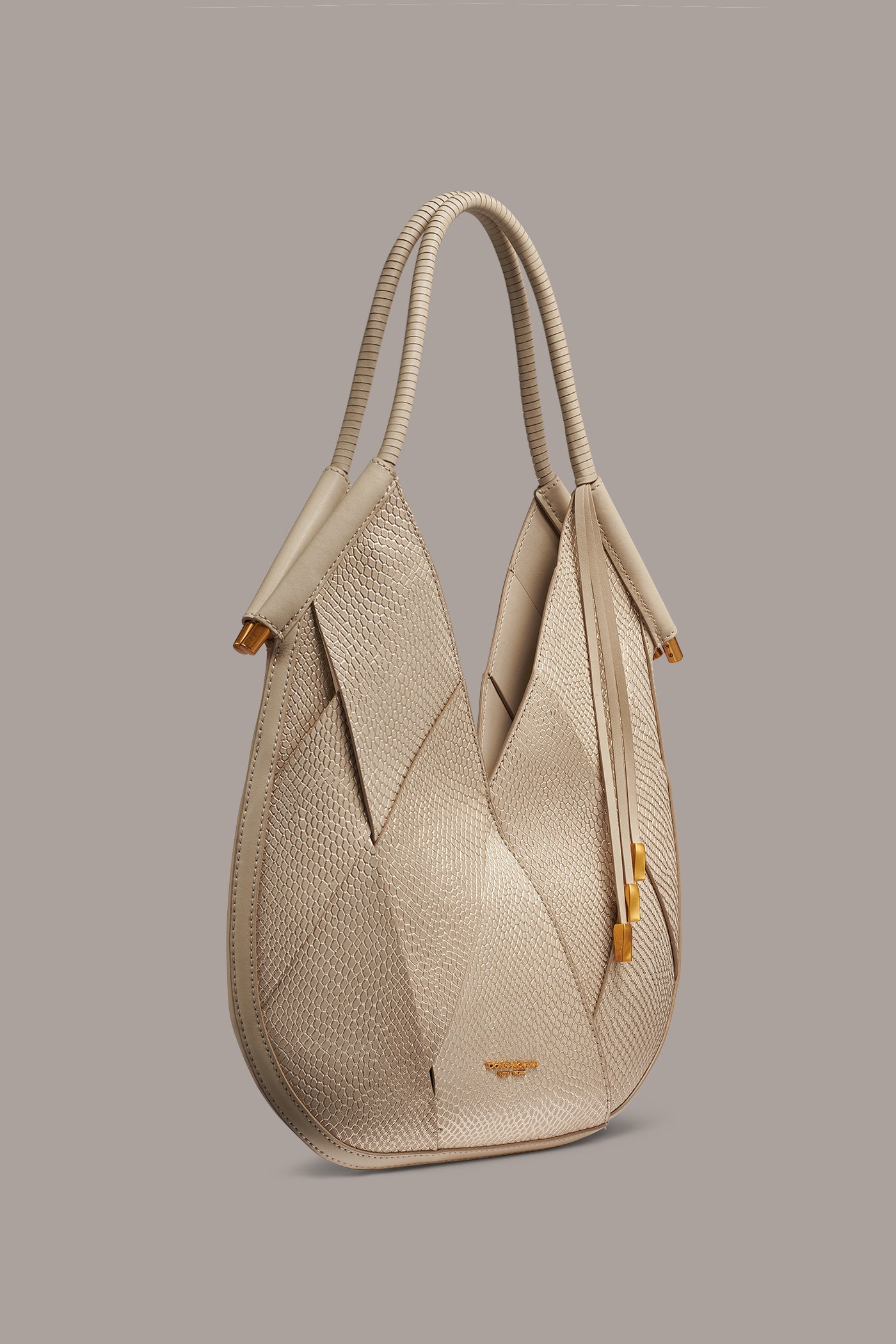 Metallic Bone BALDWIN WOVEN LEATHER MINI SHOULDER BAG Donna Karan
