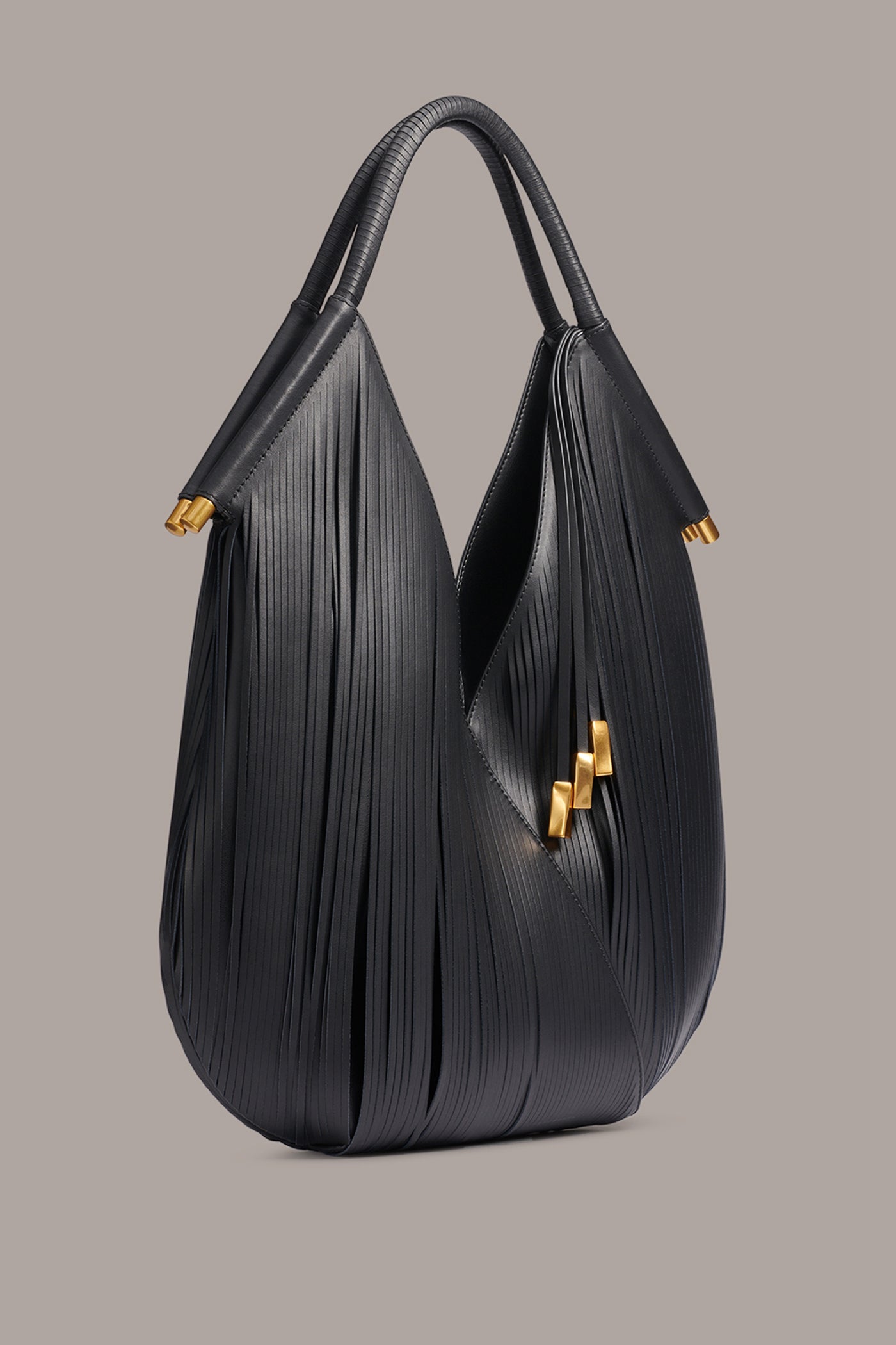 Black BALDWIN LARGE LASER-CUT SHOULDER BAG Donna Karan