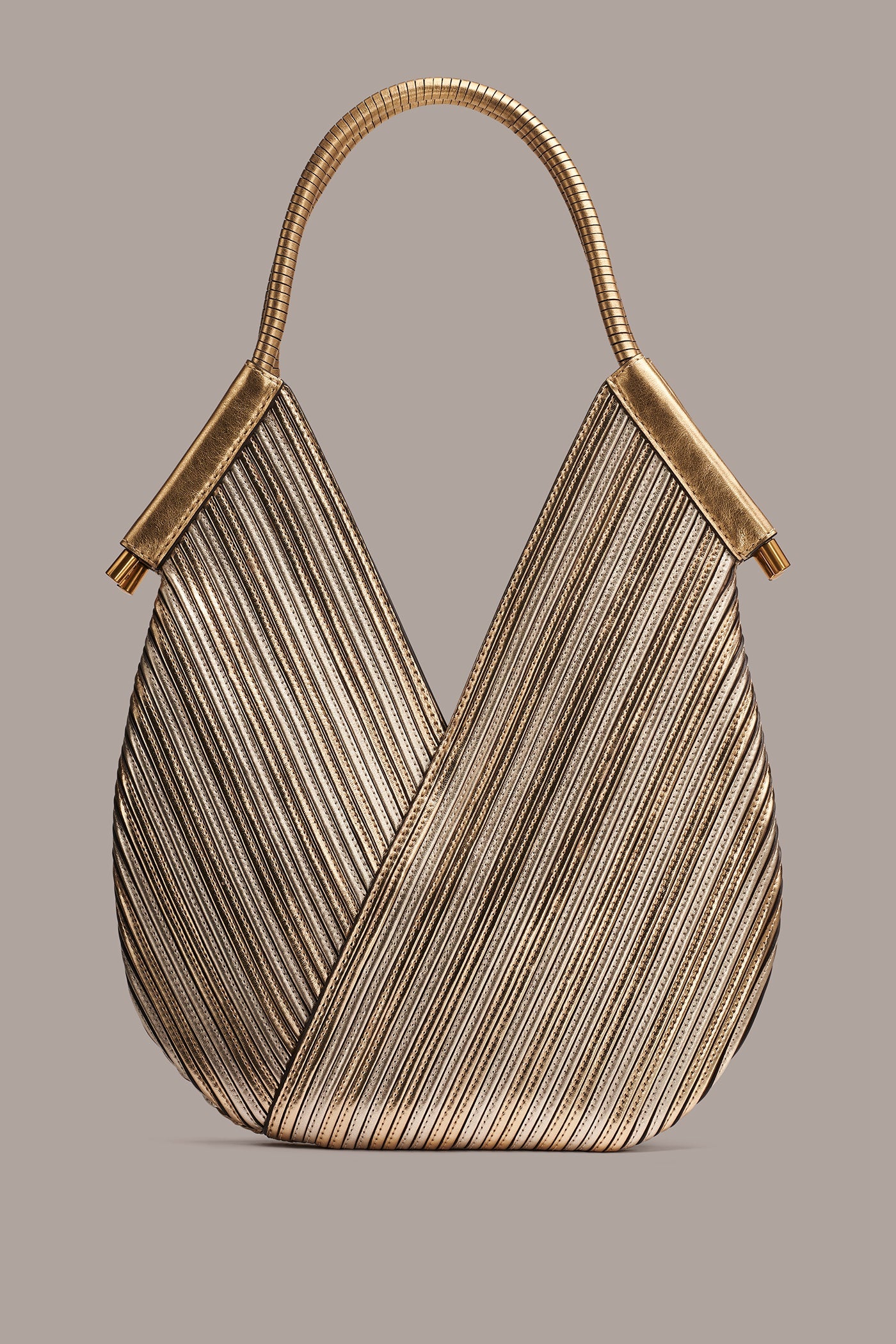 Gold BALDWIN MINI METALLIC SHOULDER BAG Donna Karan