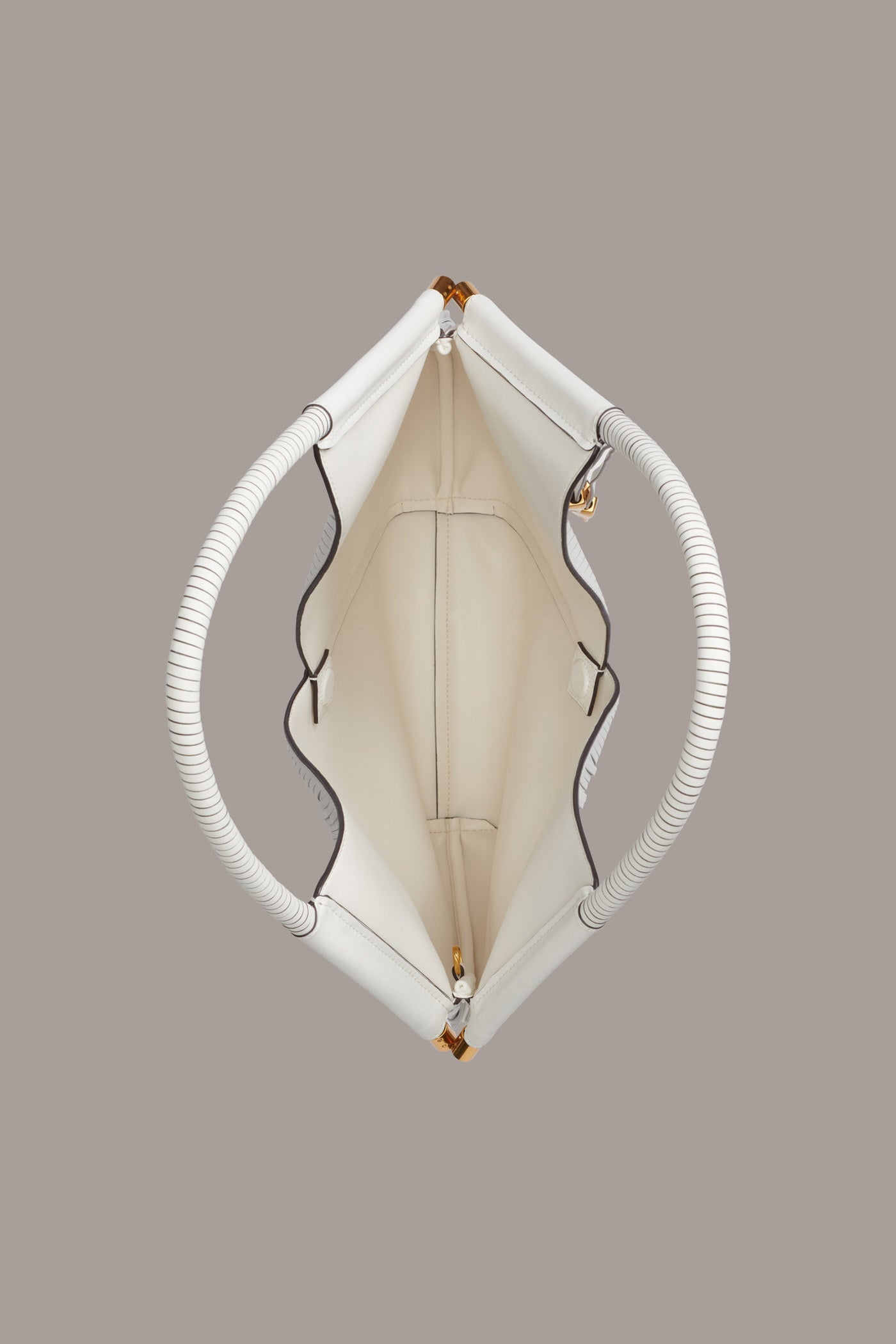 BRILLIANT WHITE BALDWIN LARGE LASER-CUT SHOULDER BAG Donna Karan