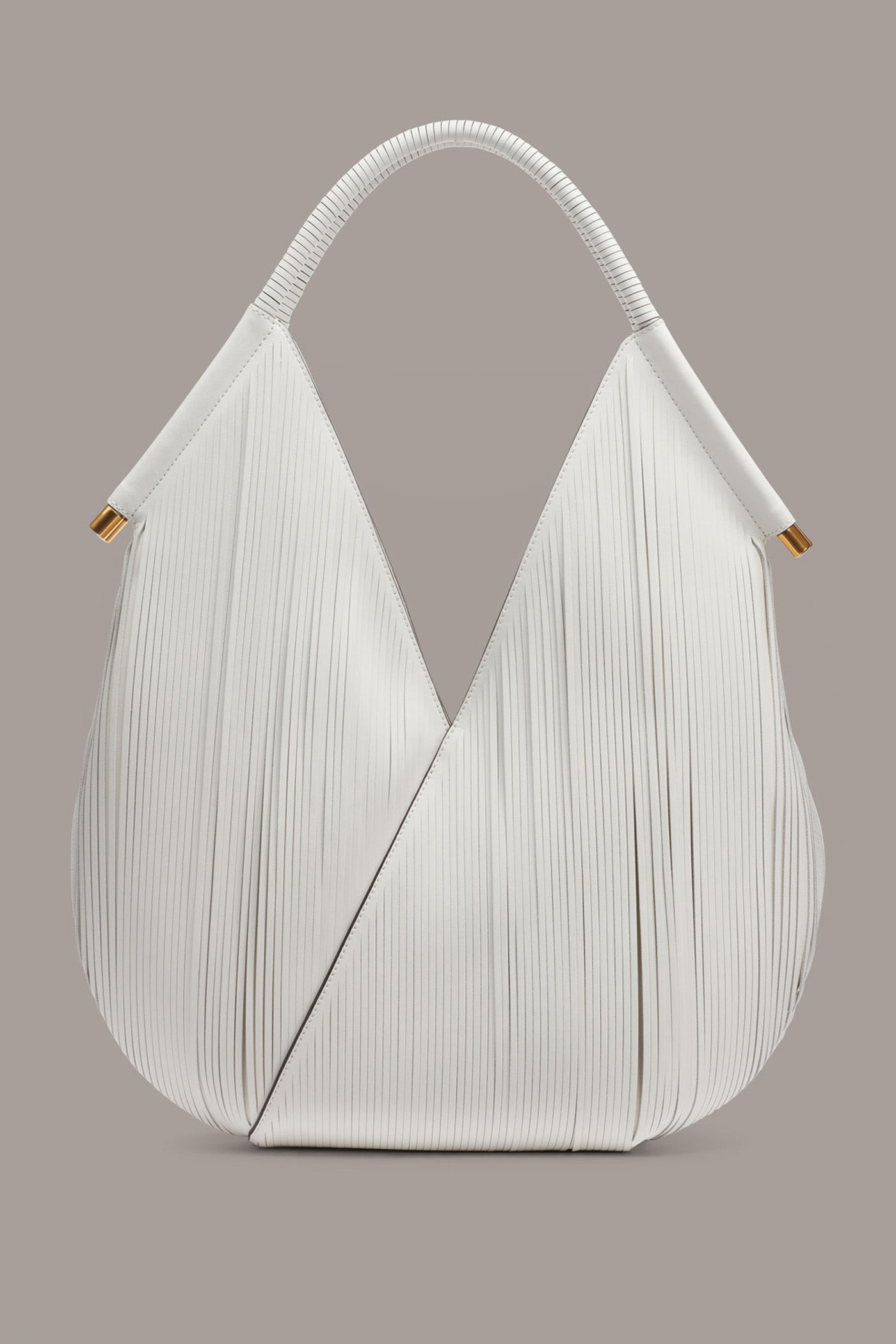 BRILLIANT WHITE BALDWIN LARGE LASER-CUT SHOULDER BAG Donna Karan