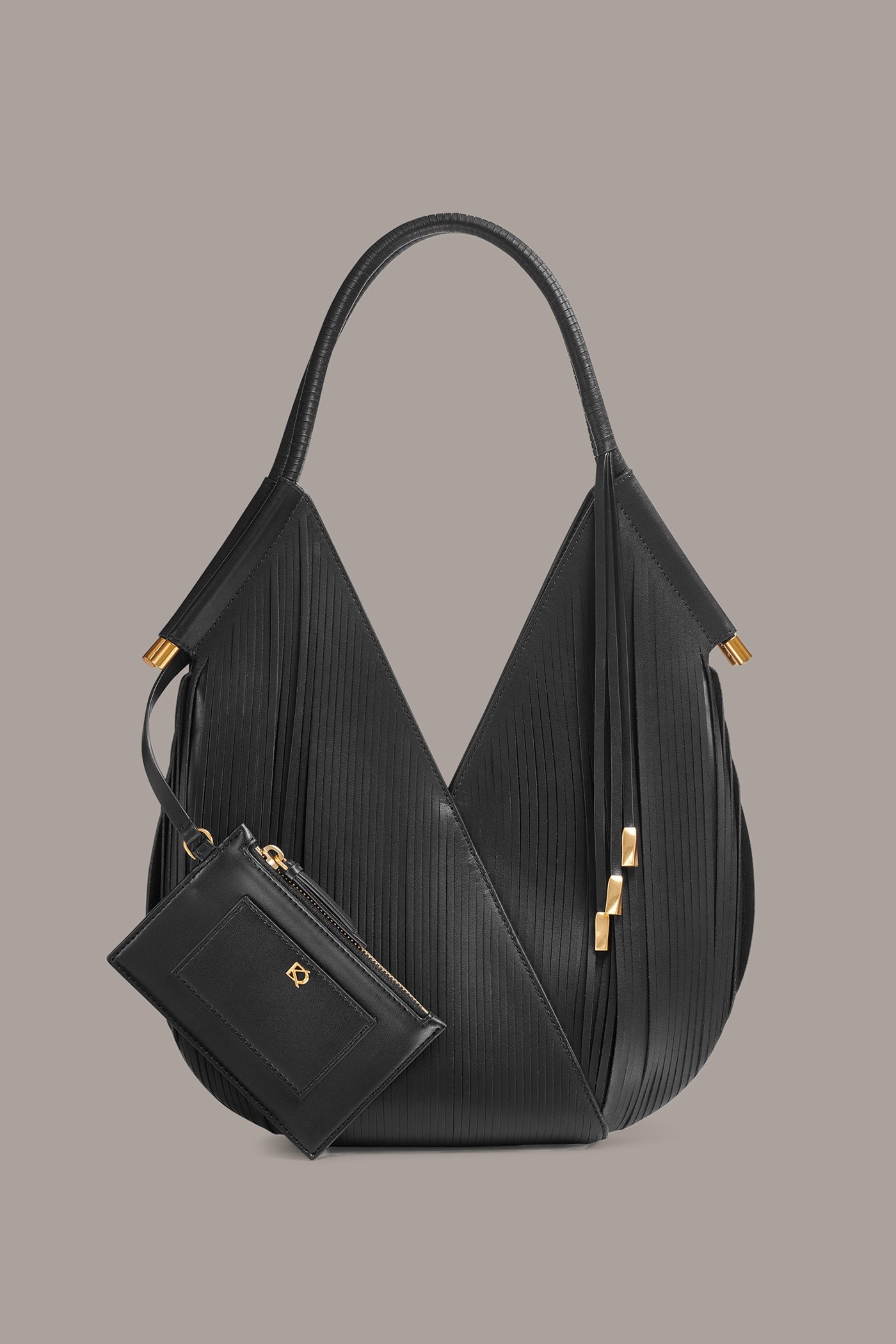 Black BALDWIN MINI LASER-CUT SHOULDER BAG Donna Karan