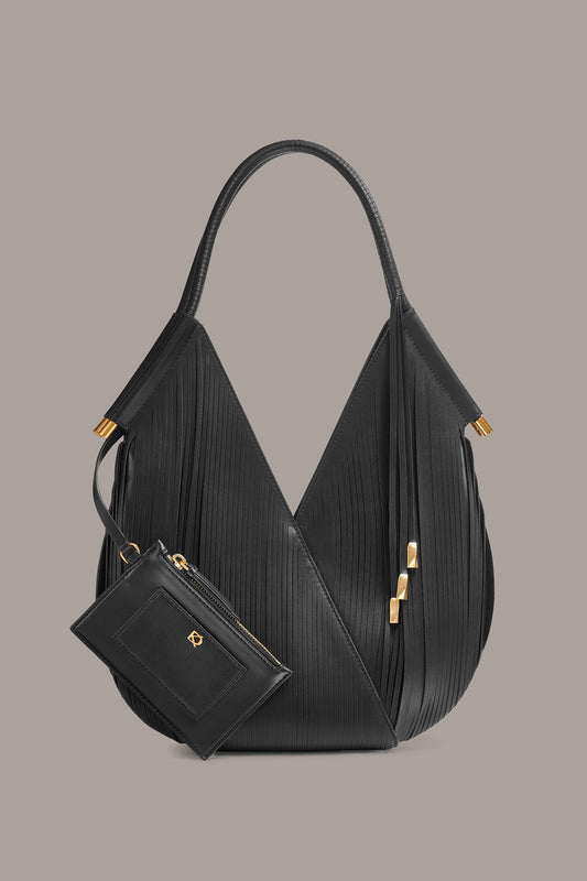 Black BALDWIN MINI LASER-CUT SHOULDER BAG Donna Karan