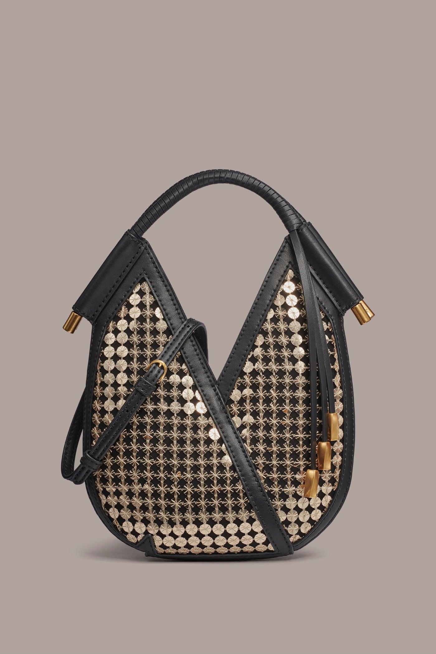 Black BALDWIN MICRO SEQUINED CROSSBODY BAG Donna Karan