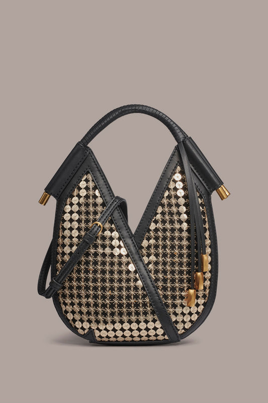 Black BALDWIN MICRO SEQUINED CROSSBODY BAG Donna Karan