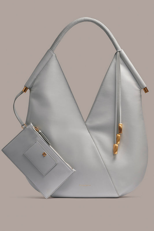 Pearl Grey BALDWIN LARGE SHOULDER BAG Donna Karan