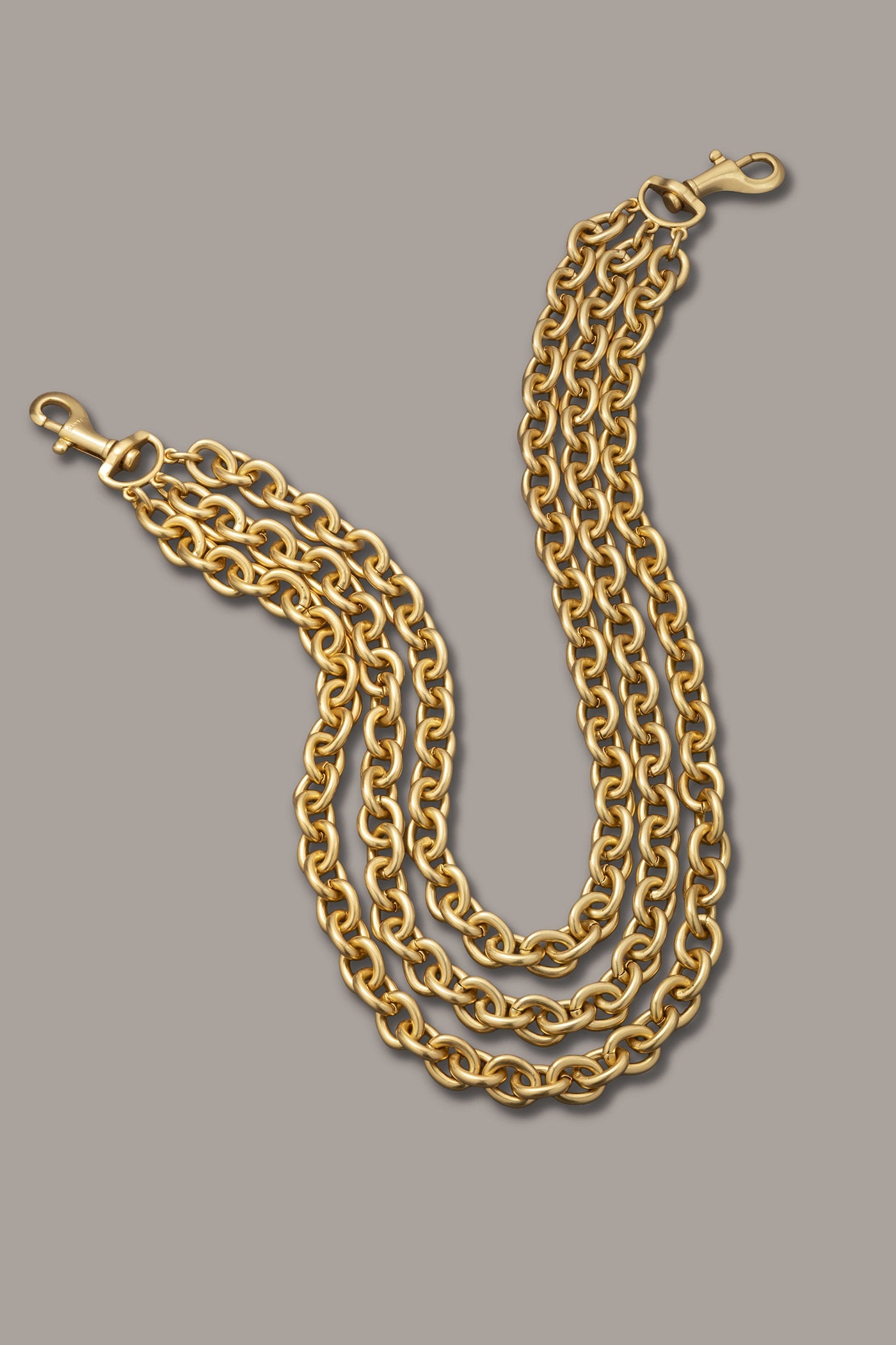 Gold MULTI ROW CHAIN LINK COLLAR NECKLACE Donna Karan