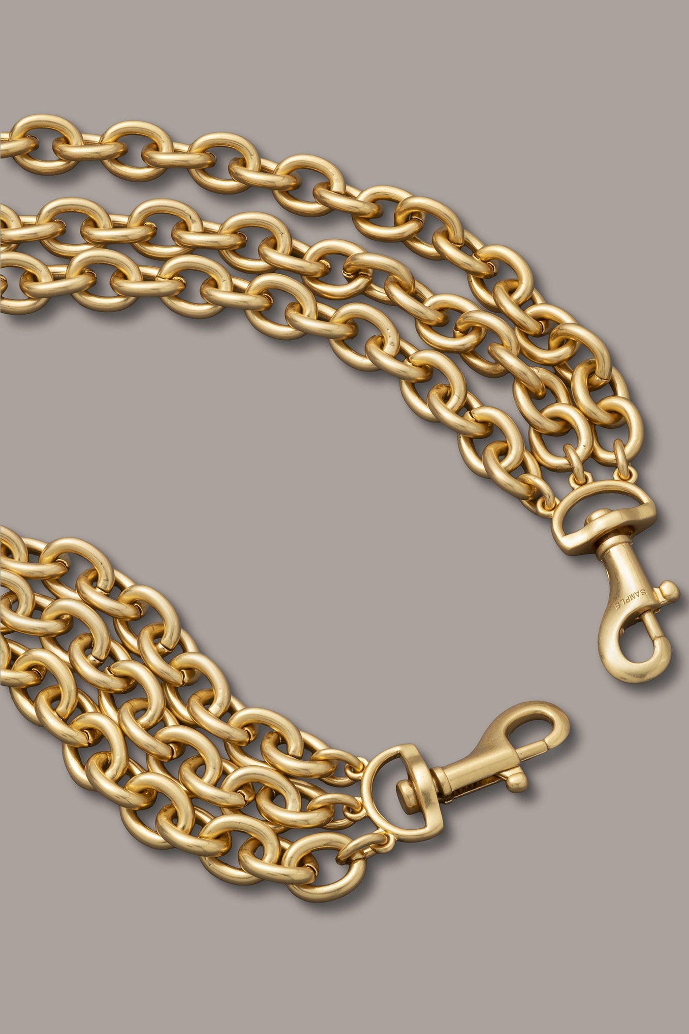 Gold MULTI ROW CHAIN LINK COLLAR NECKLACE Donna Karan