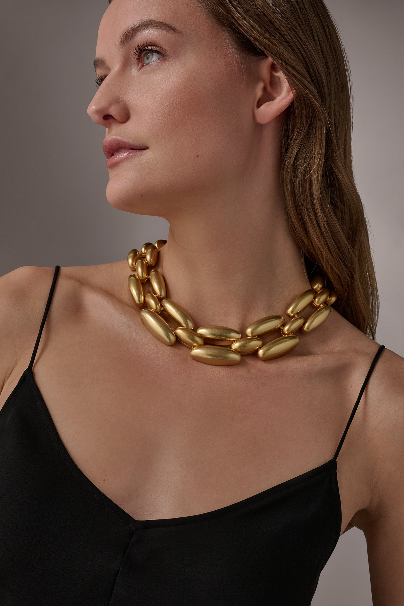 Gold MODERN METAL LINK NECKLACE Donna Karan