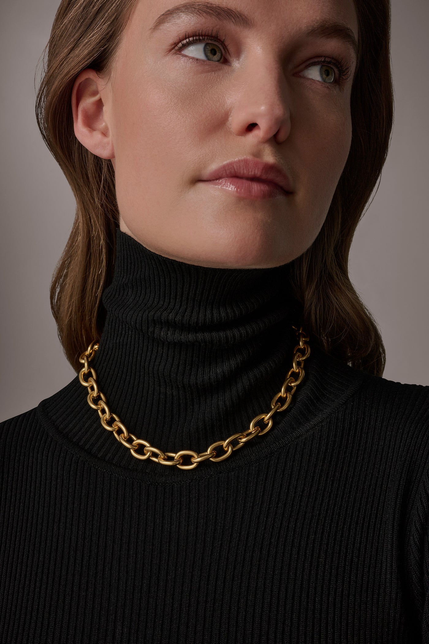 Gold CHAIN LINK COLLAR NECKLACE Donna Karan